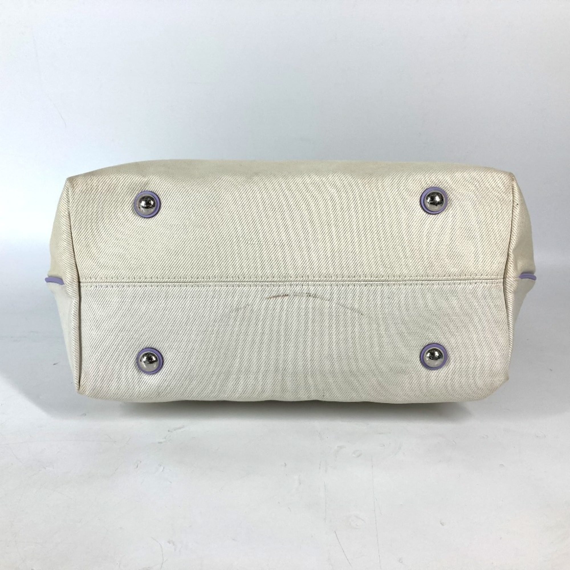 Louis Vuitton Beige Lilac Purple Leather Canvas Shoulder Bag (Pre-Owned)