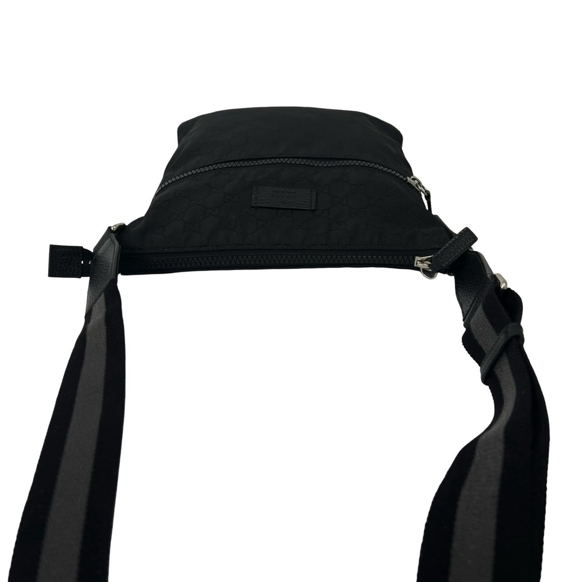 Gucci Black Coated Canvas Leather Crossbody Bag Shoulder Bag (Pre-Owned)