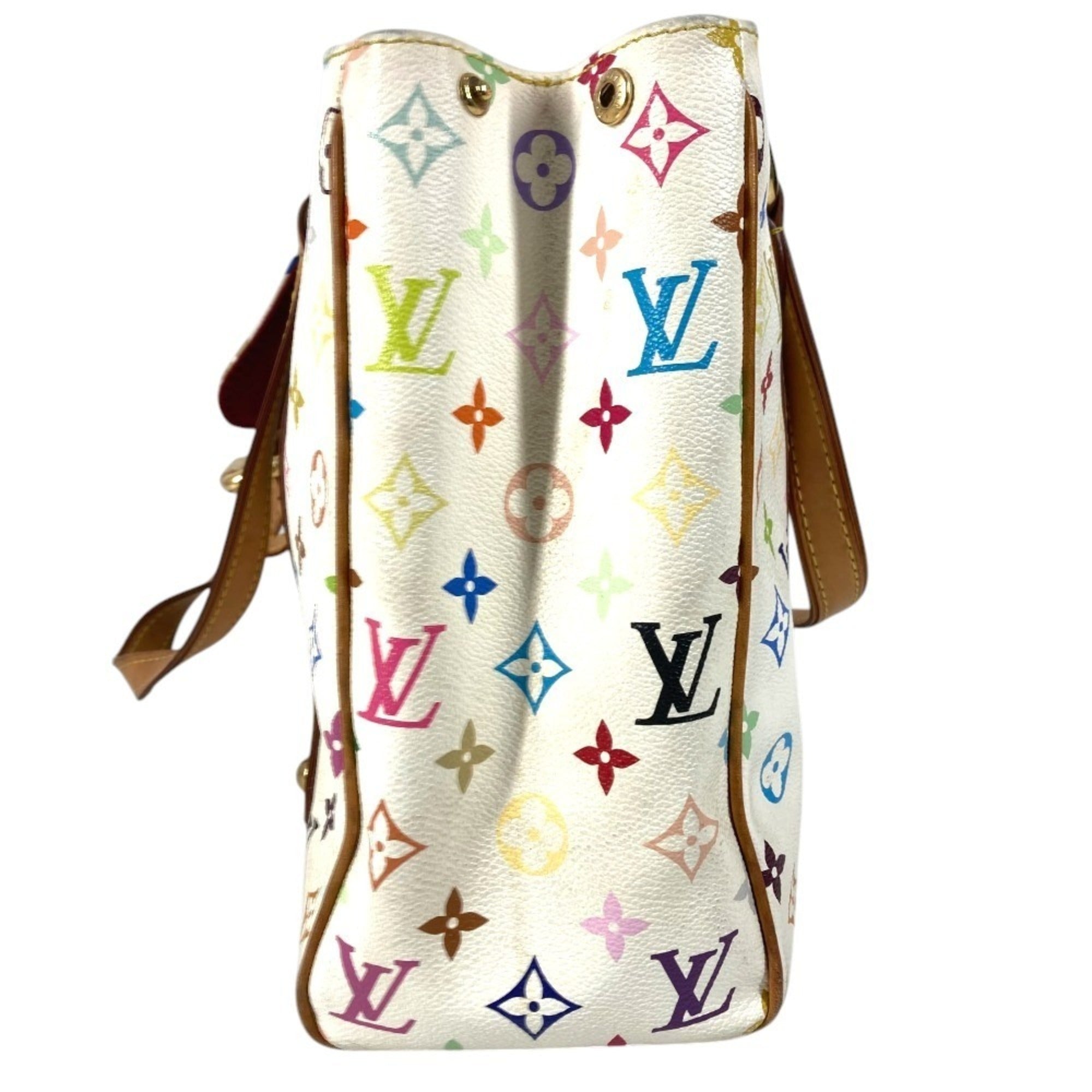 Louis Vuitton Blanc White Monogram Multicolore Shoulder Bag Tote Bag (Pre-Owned)
