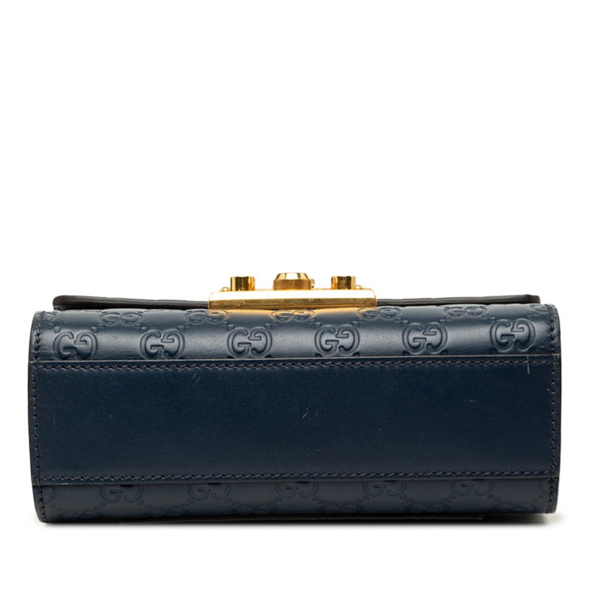 Gucci Guccissima Navy Leather Shoulder Bag (Pre-Owned)