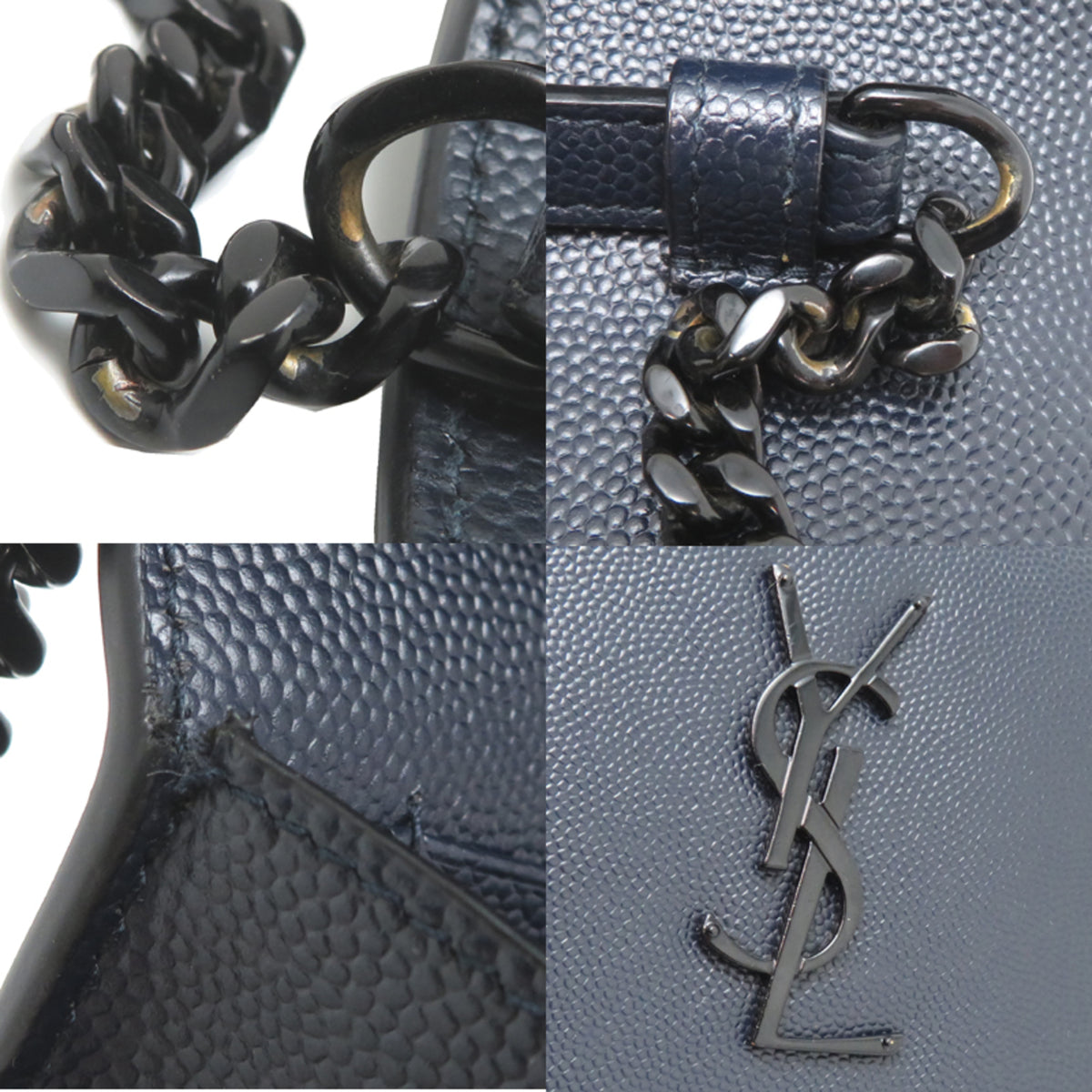 Saint Laurent Navy Leather Shoulder Bag (Pre-Owned)
