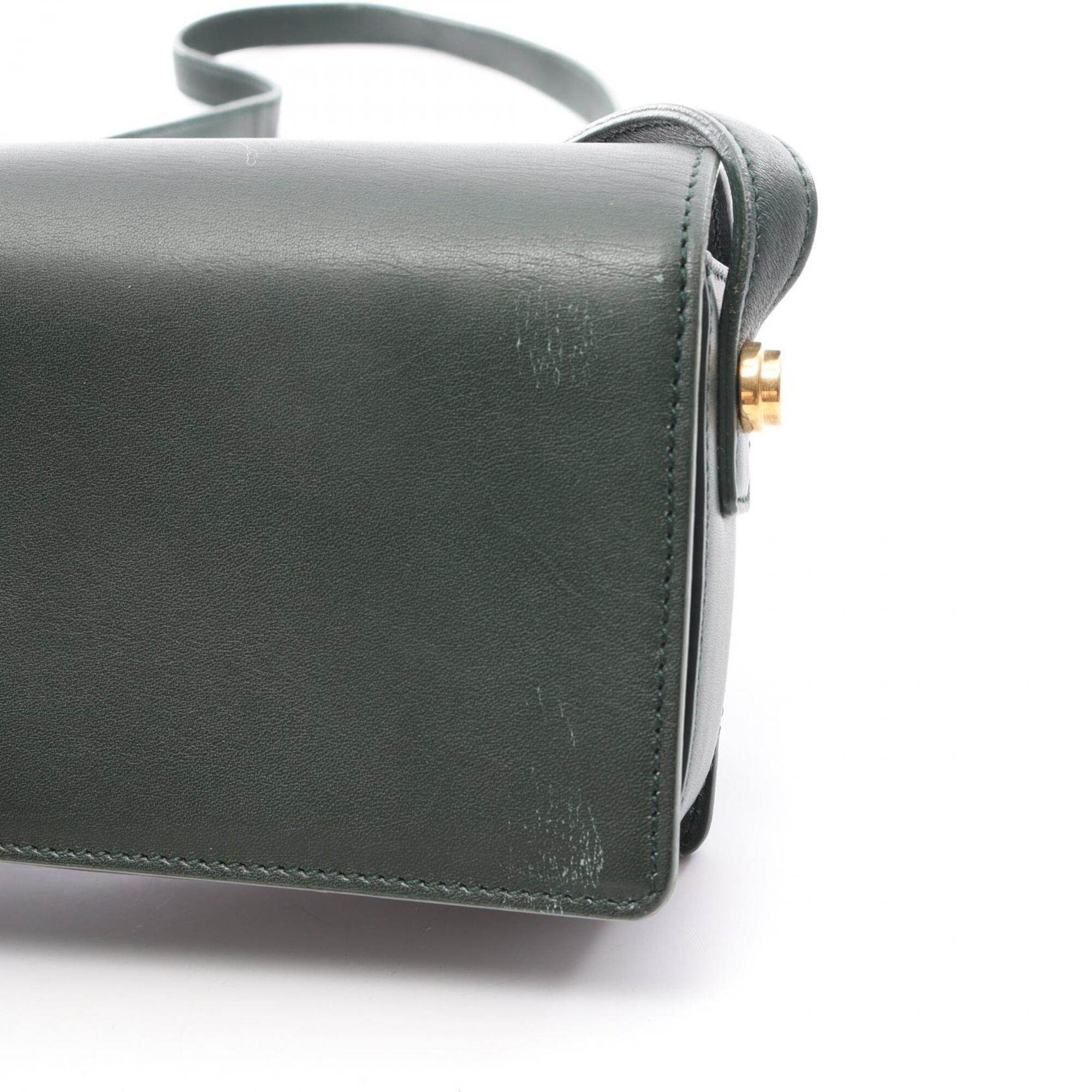 Yves Saint Laurent Green Leather Handbag Shoulder Bag (Pre-Owned)