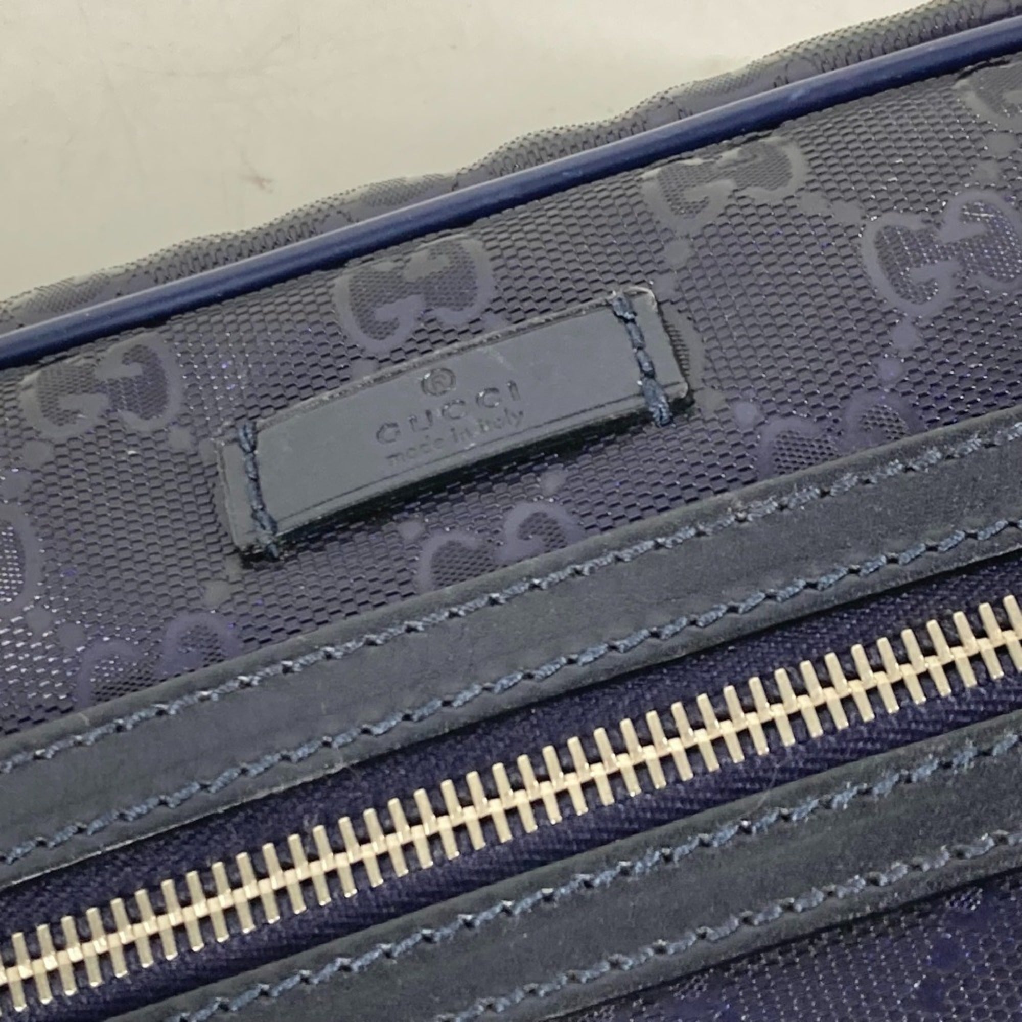 Gucci Gg Imprimé Blue Gg Imprimé Pochette Shoulder Bag (Pre-Owned)