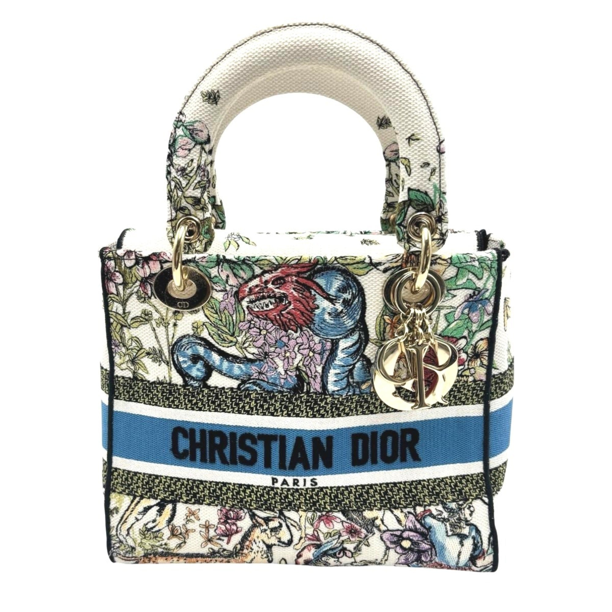 Christian Dior Lady Dior Multi-Color Canvas Handbag (Pre-Owned)