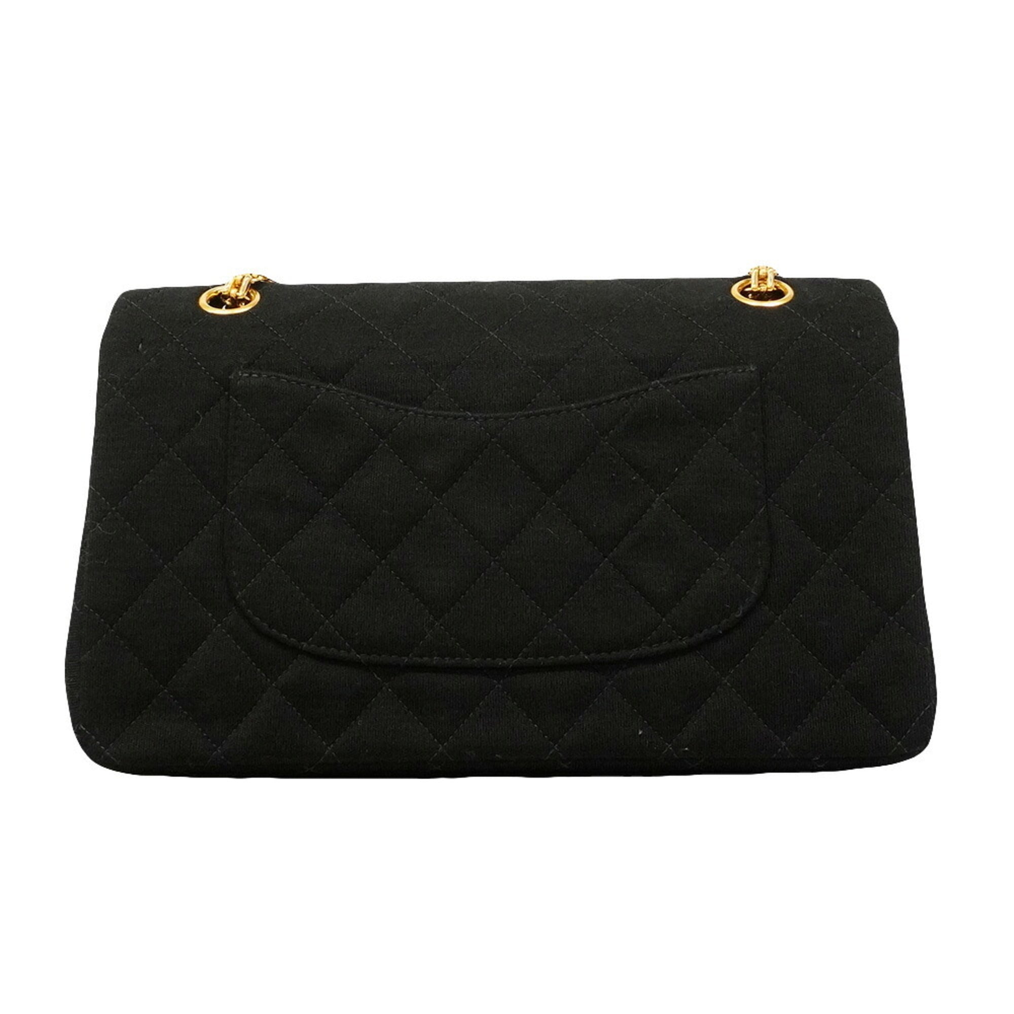 Chanel Black Cotton Shoulder Bag (Pre-Owned)