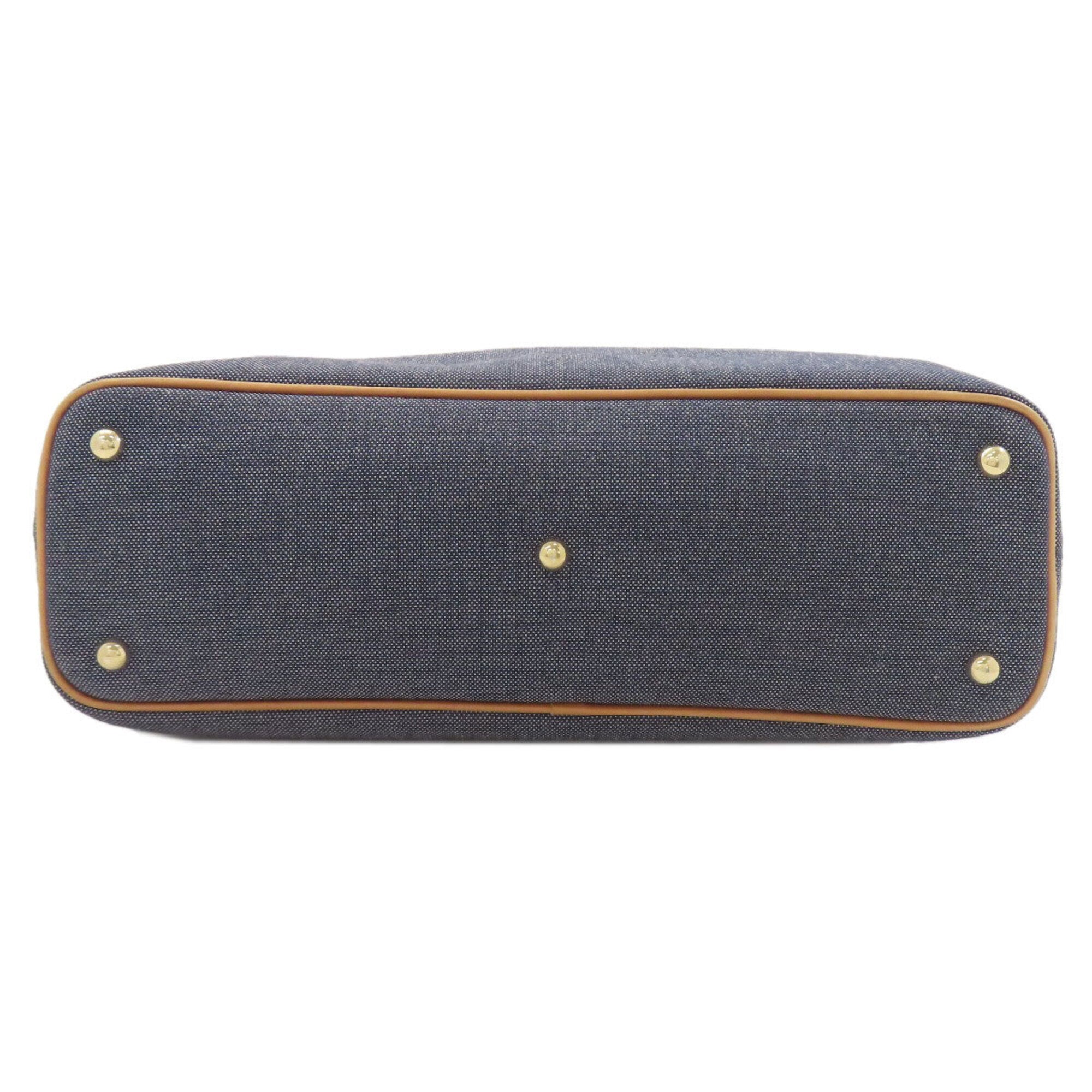 Longchamp Blue Brown Denim Handbag (Pre-Owned)