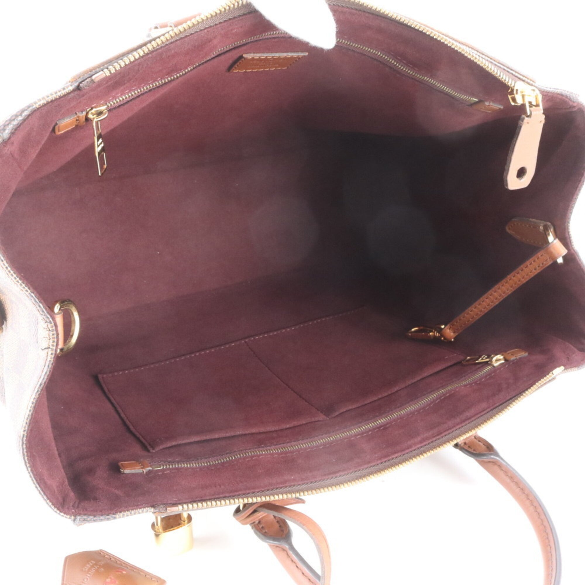 Louis Vuitton Ebene Leather Coated Canvas Handbag Shoulder Bag Tote Bag (Pre-Owned)