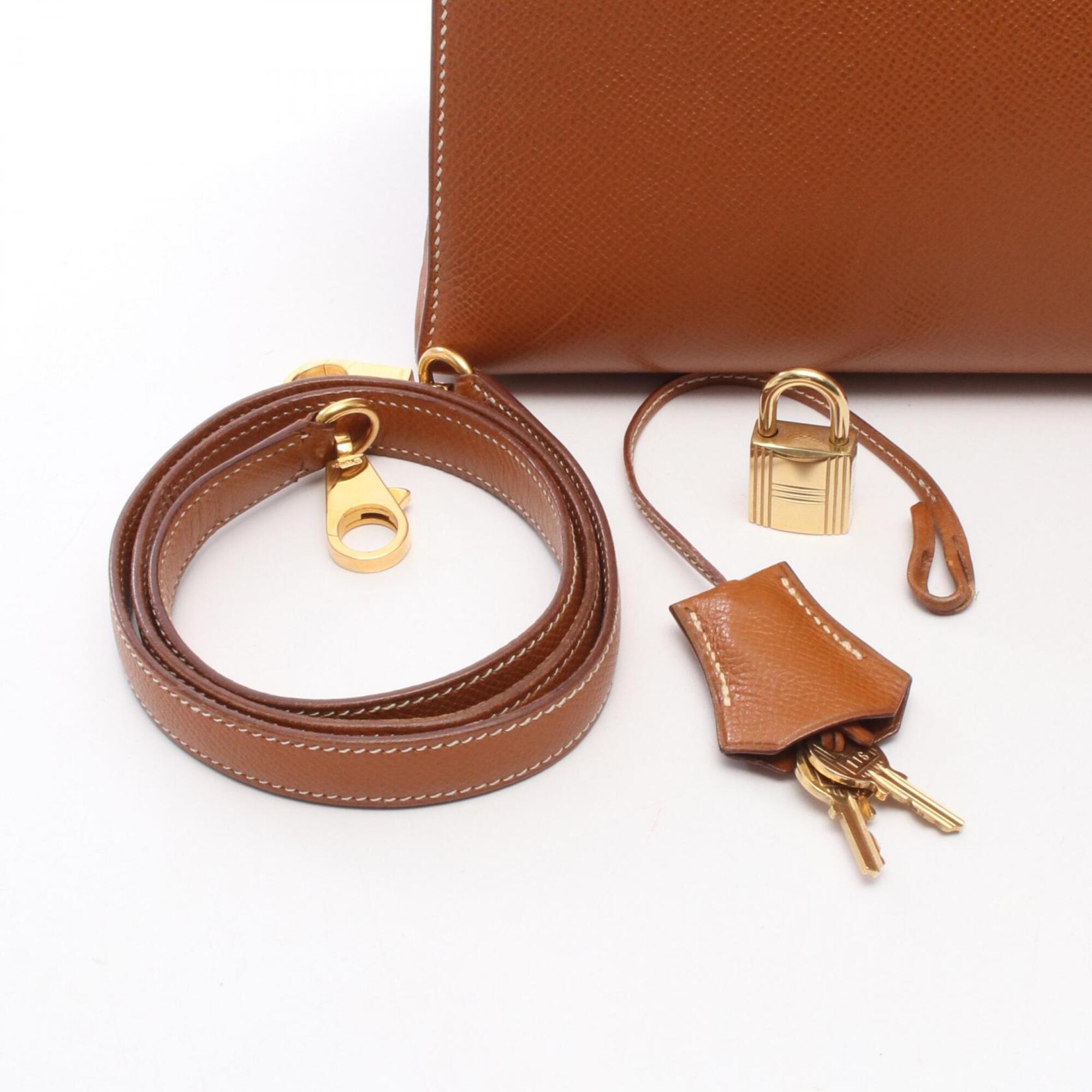 Hermes Brown Courchevel Leather Handbag (Pre-Owned)