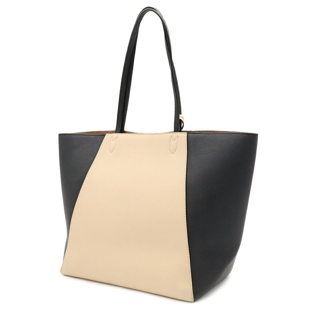 Louis Vuitton Beige Bicolor Black Noir Vanilla Leather Shoulder Bag Tote Bag (Pre-Owned)