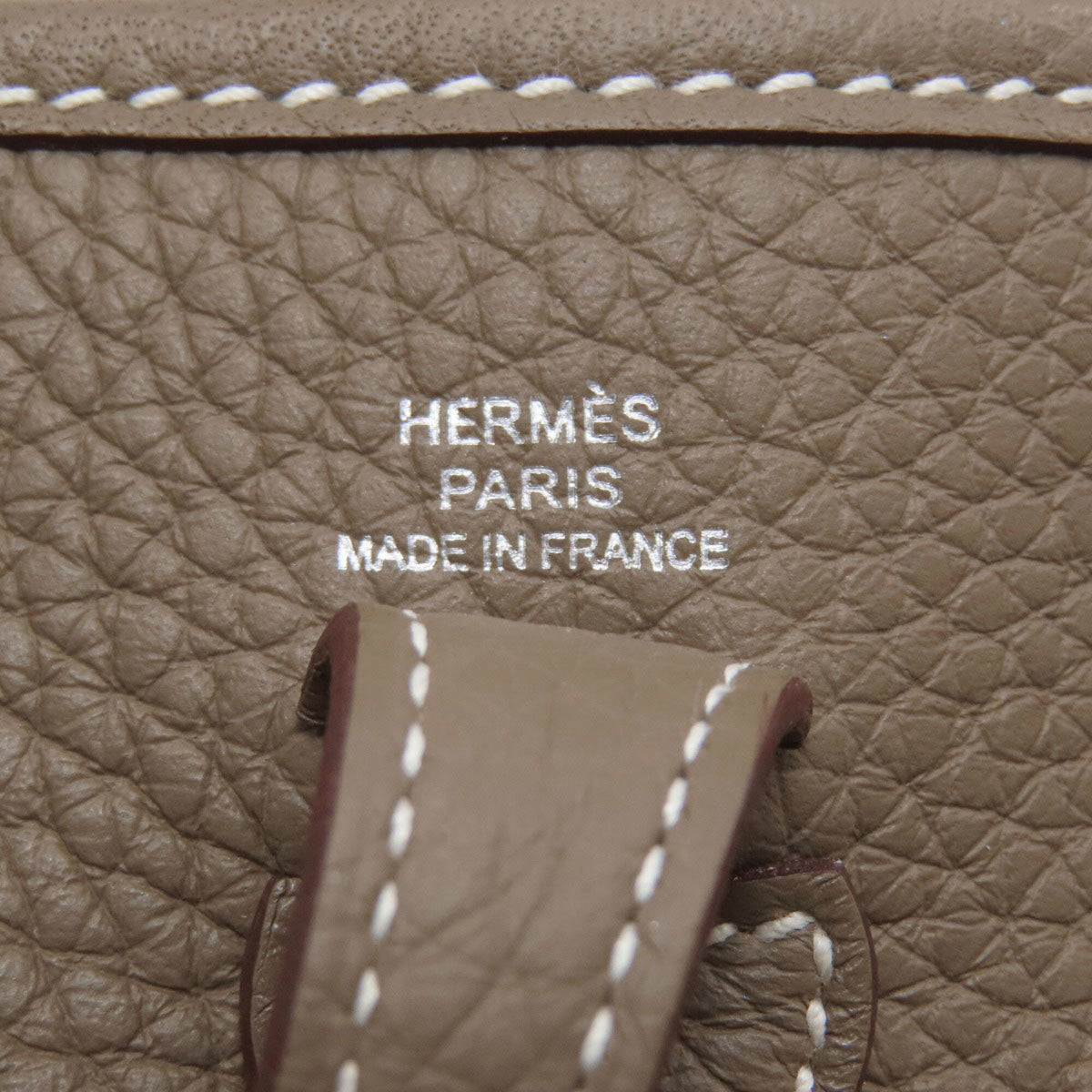 Hermes Etoupe Gray Leather Shoulder Bag (Pre-Owned)