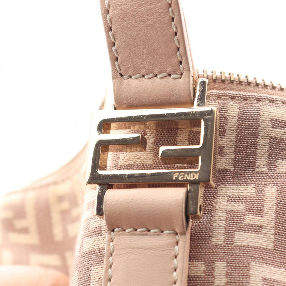 Fendi Pink Canvas Leather Handbag Tote Bag (Pre-Owned)