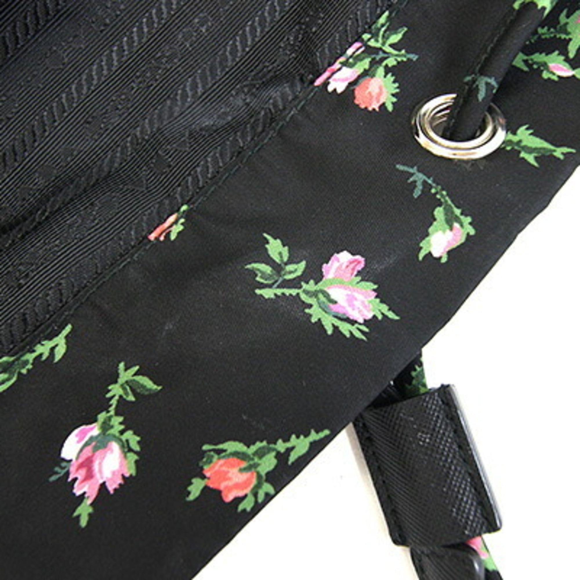 Prada Black Pink White Nylon Backpack (Pre-Owned)