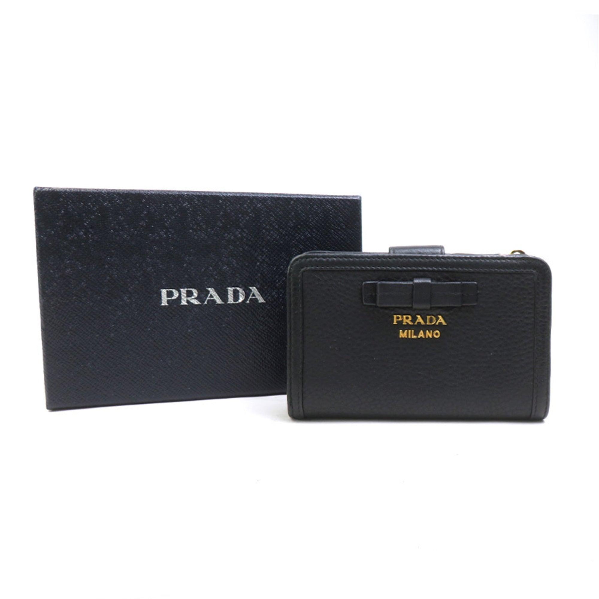 Prada Black Leather Wallet (Bi-Fold) (Pre-Owned)