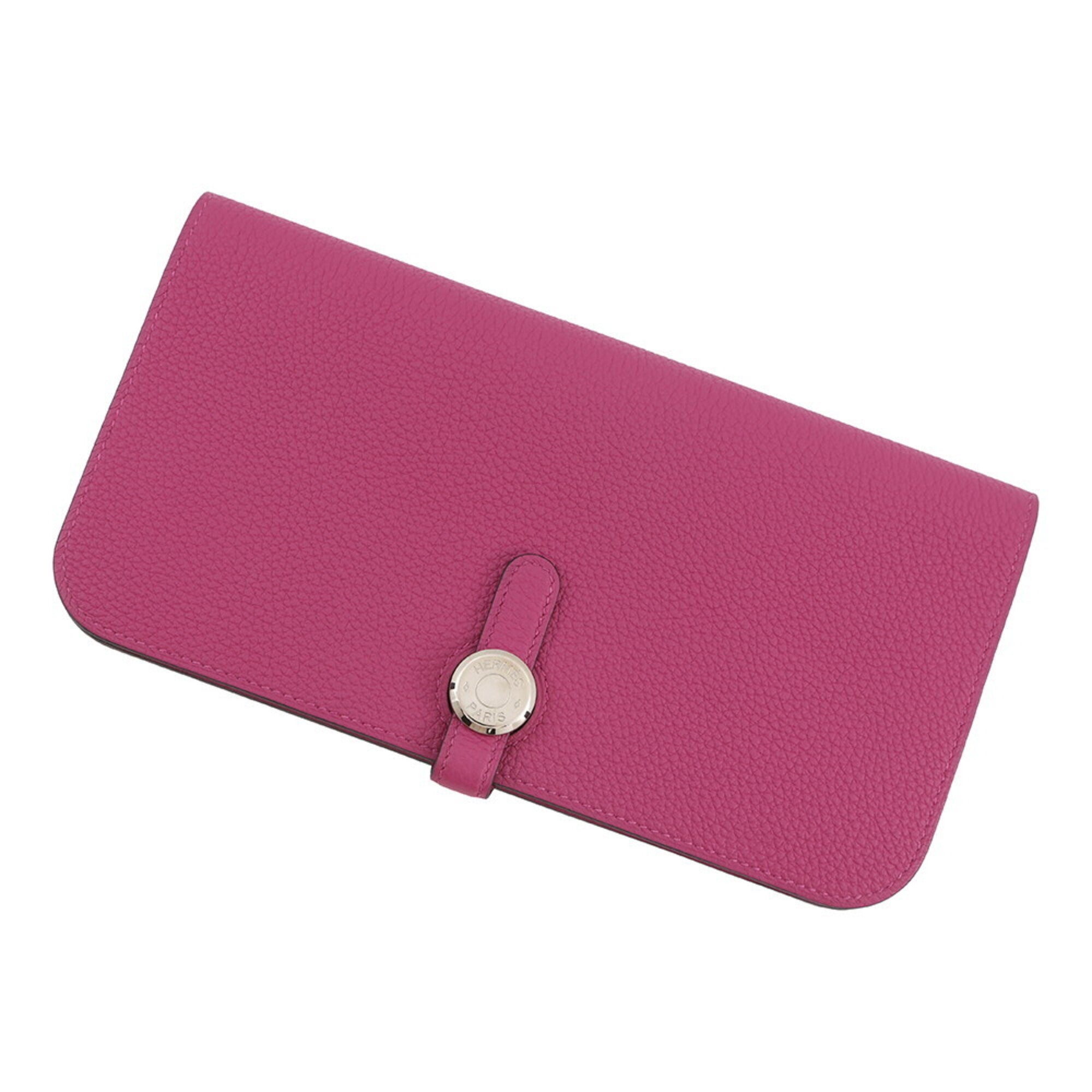 Hermes Kara Rose Purple Togo Leather Long Wallet (Bi-Fold) (Pre-Owned)