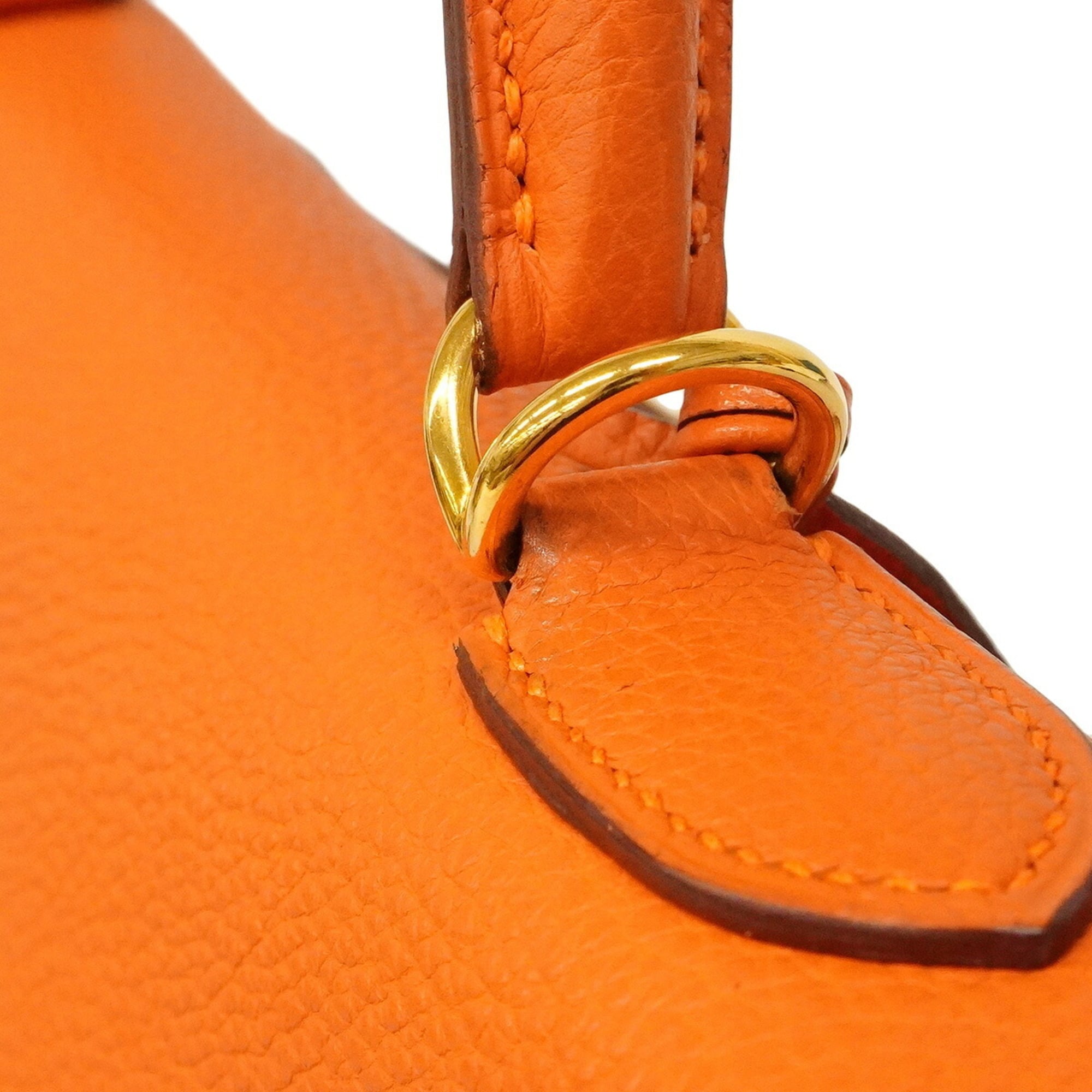 Hermes Orange Togo Leather Handbag (Pre-Owned)