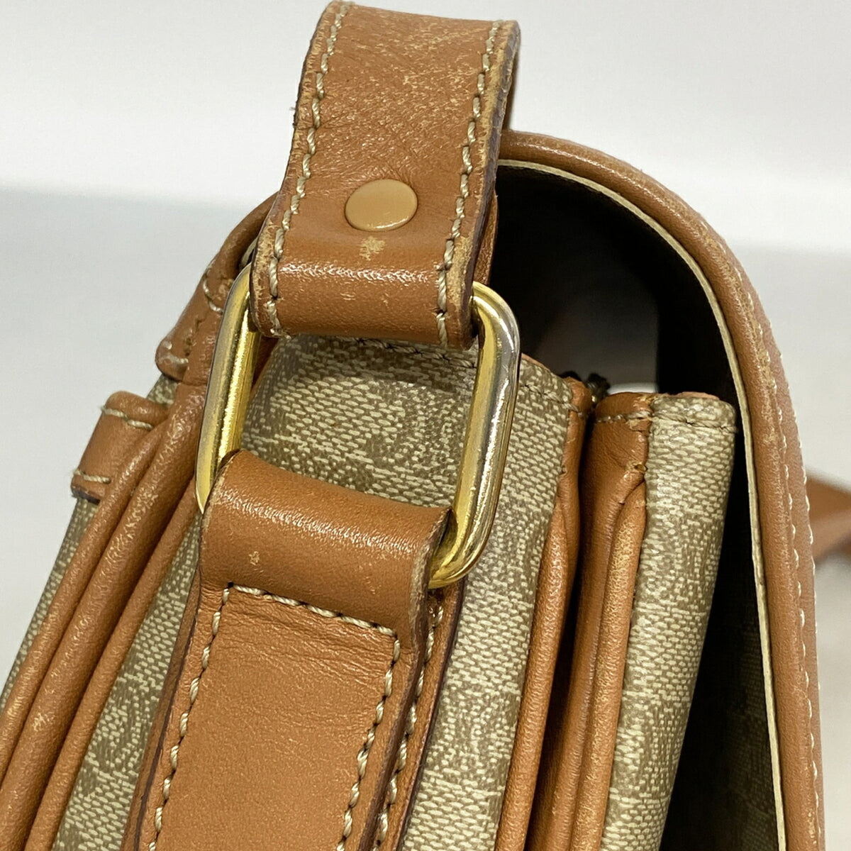 Celine Beige Brown Pvc Shoulder Bag (Pre-Owned)