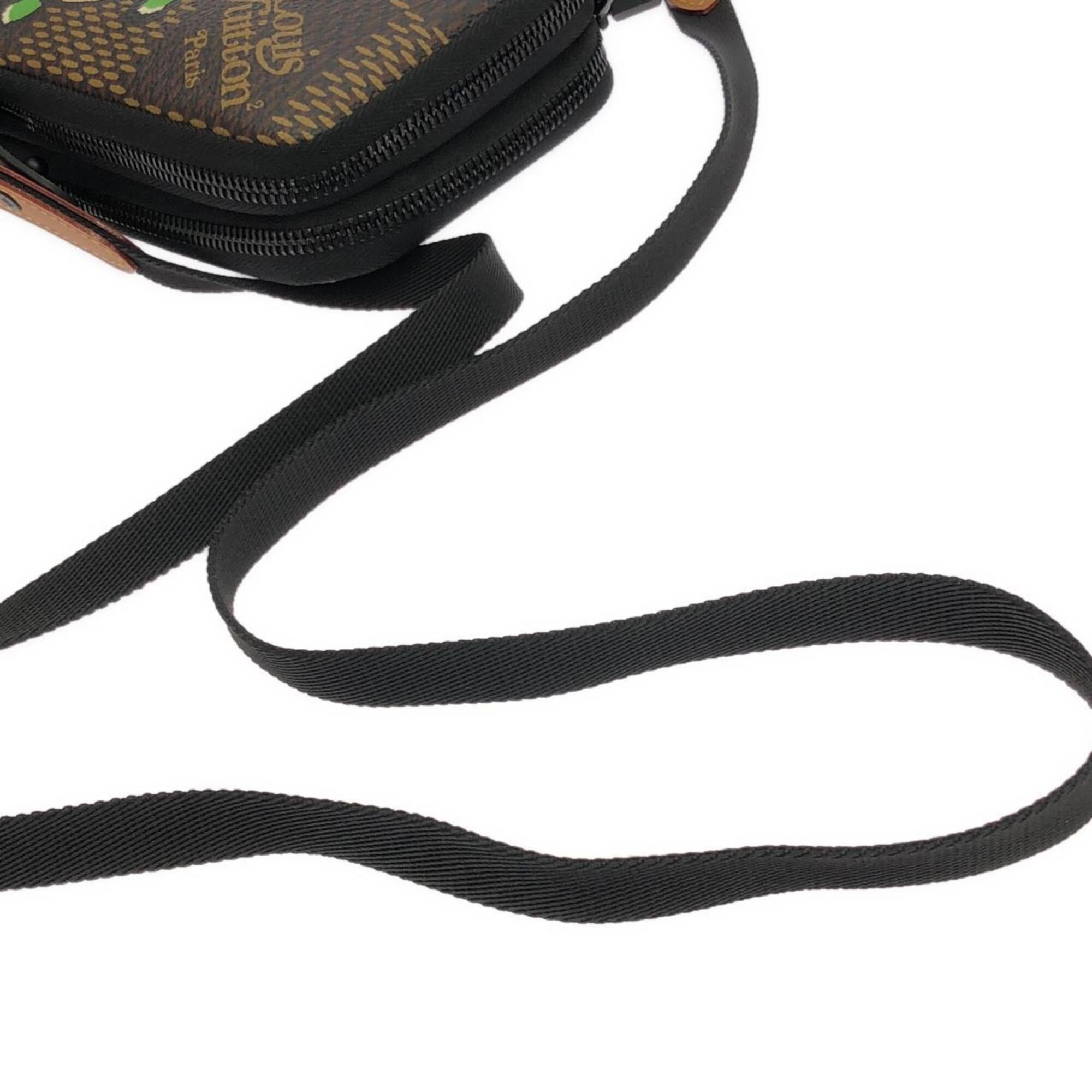 Louis Vuitton Black Damier Canvas Ebene Coated Canvas Handbag Pouch Shoulder Bag (Pre-Owned)