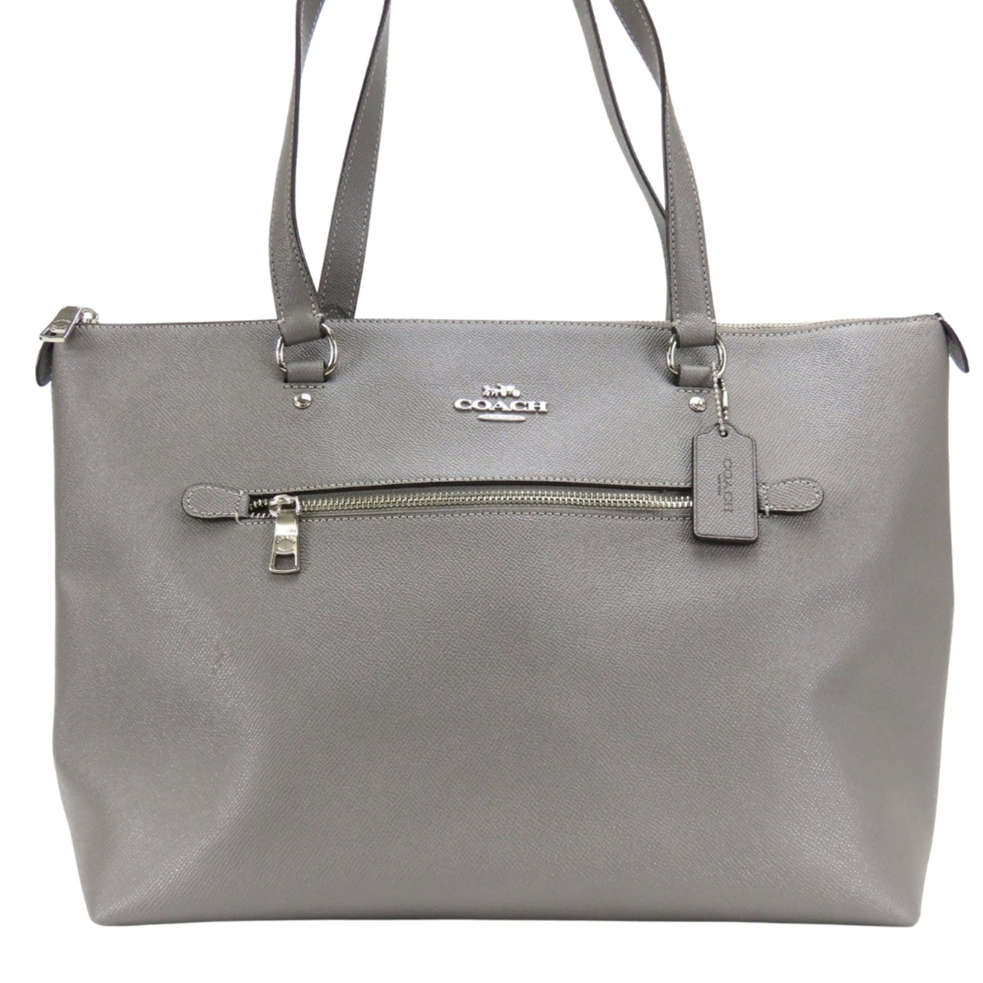Coach Gray Leather Tote Bag (Pre-Owned)