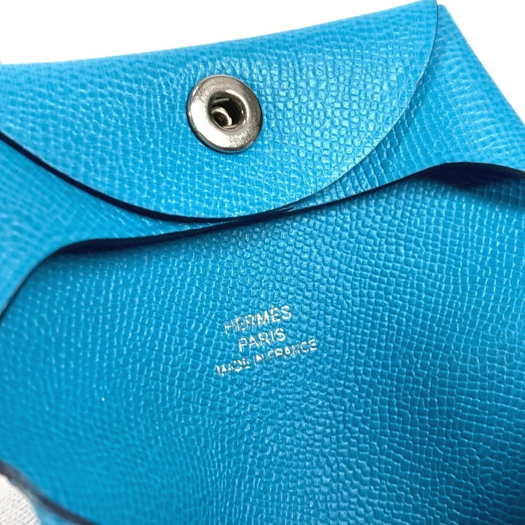 Hermes Blue Leather Coin Purse/Coin Case (Pre-Owned)