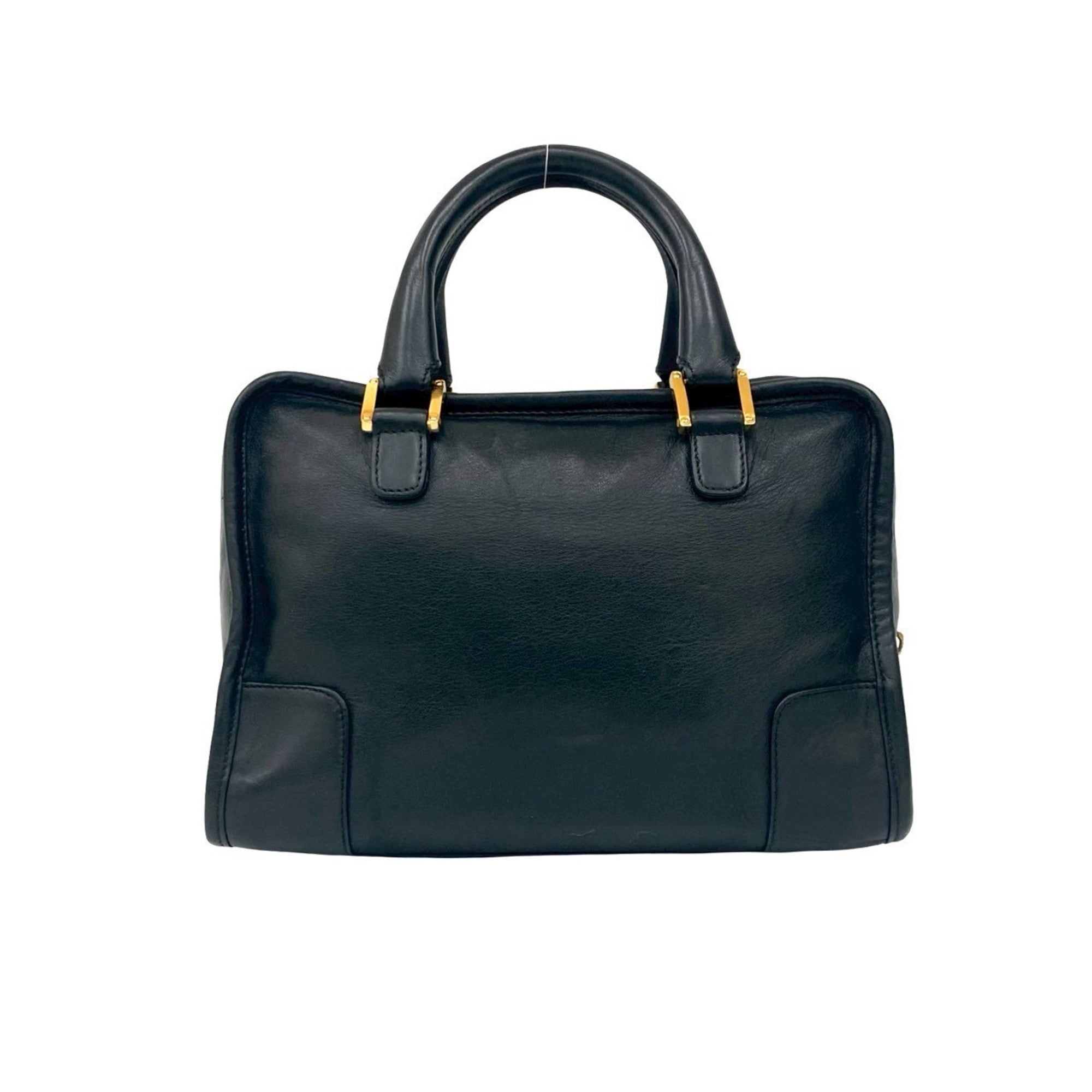 Loewe Black Leather Boston Bag Handbag Tote Bag (Pre-Owned)