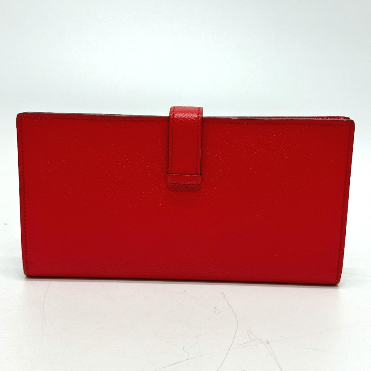 Hermes Red Color Epsom Leather Long Wallet (Bi-Fold) (Pre-Owned)