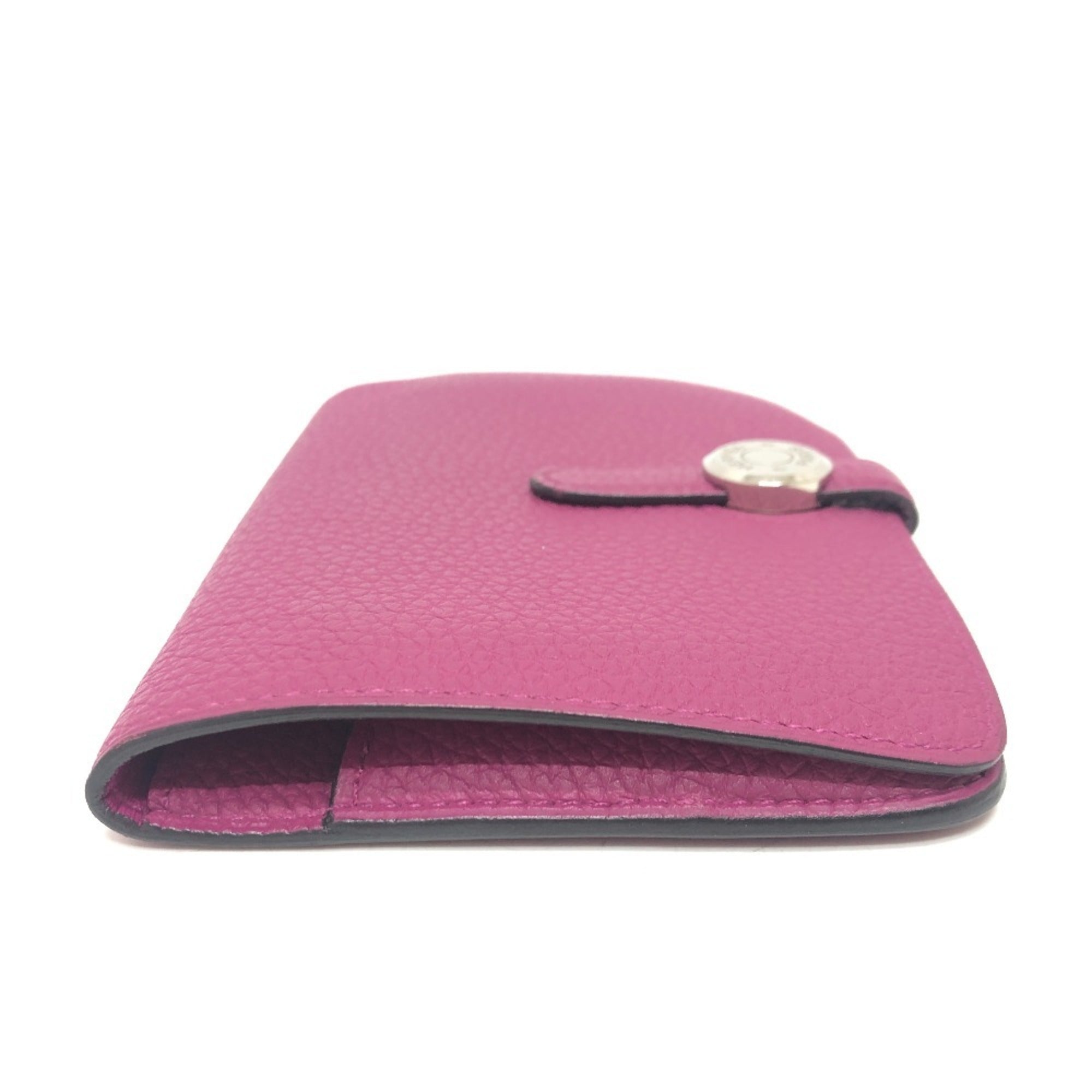 Hermes Rose Purple Taurillon Clemence Leather Card Wallet (Pre-Owned)