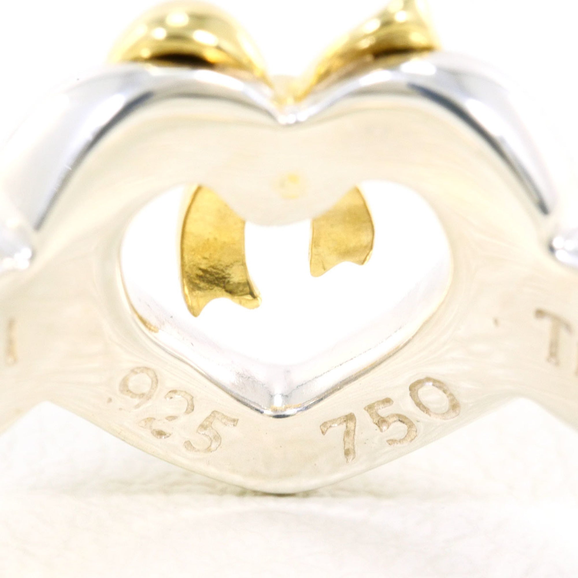 Tiffany Heart Yellow Gold (18K) Silver 925 Band Ring (Pre-Owned)