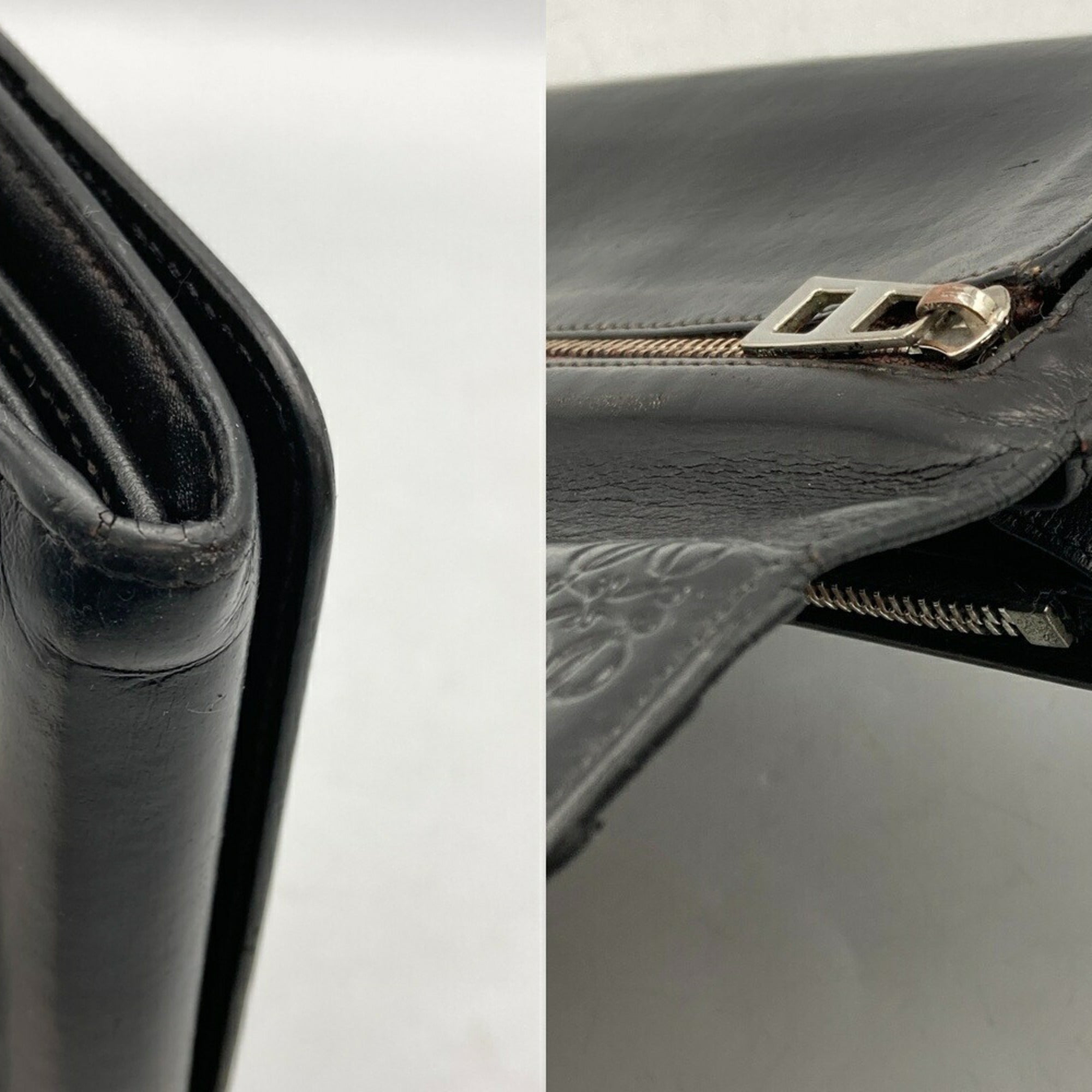 Loewe Black Leather Long Wallet (Bi-Fold) (Pre-Owned)