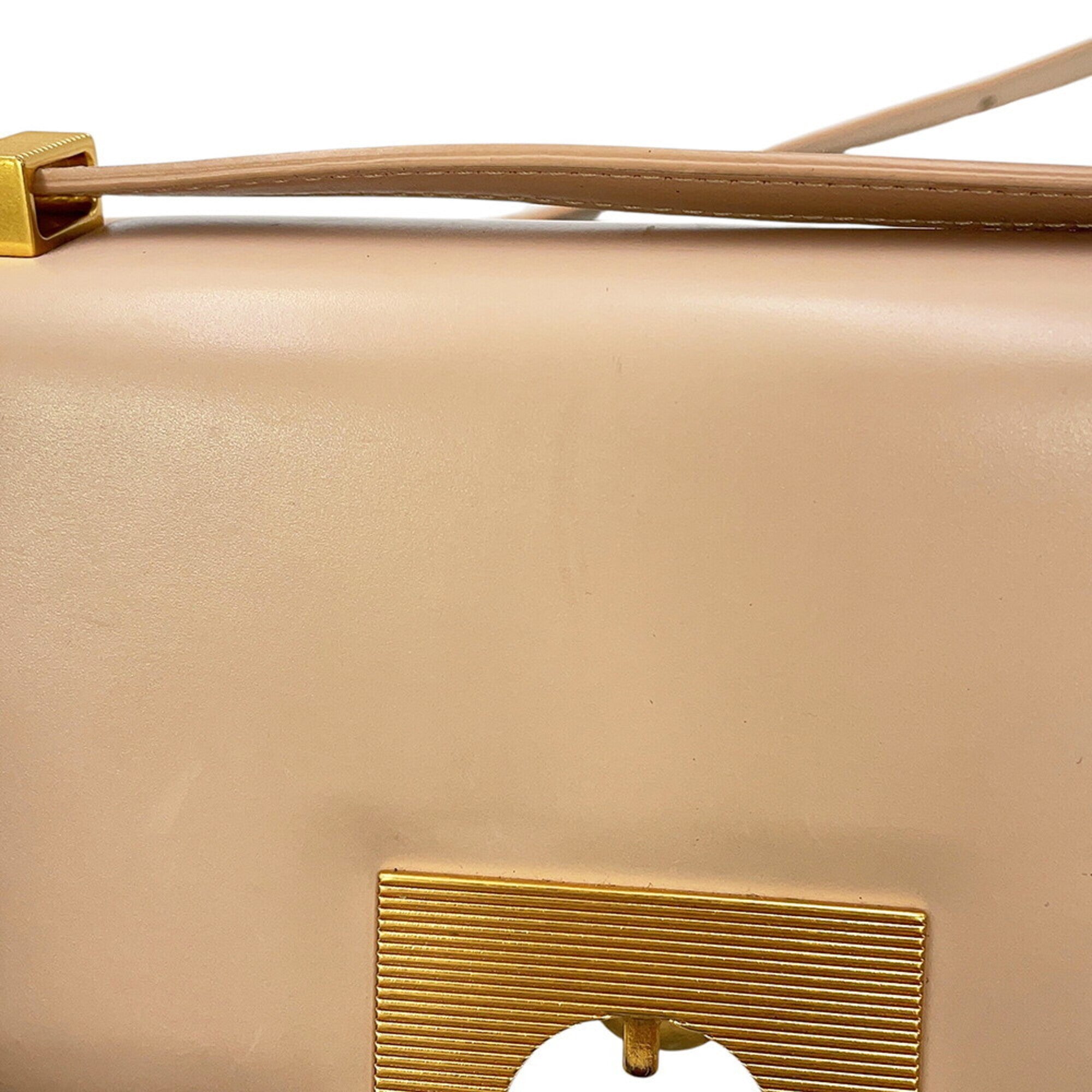 Bottega Veneta Beige Leather Handbag Shoulder Bag (Pre-Owned)