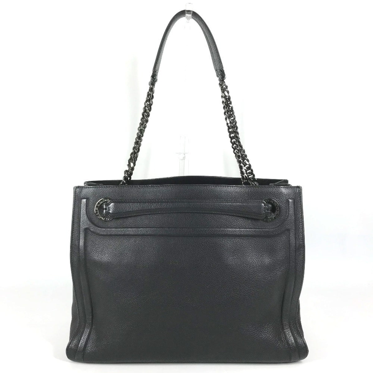 Bvlgari Black Leather Shoulder Bag Tote Bag (Pre-Owned)