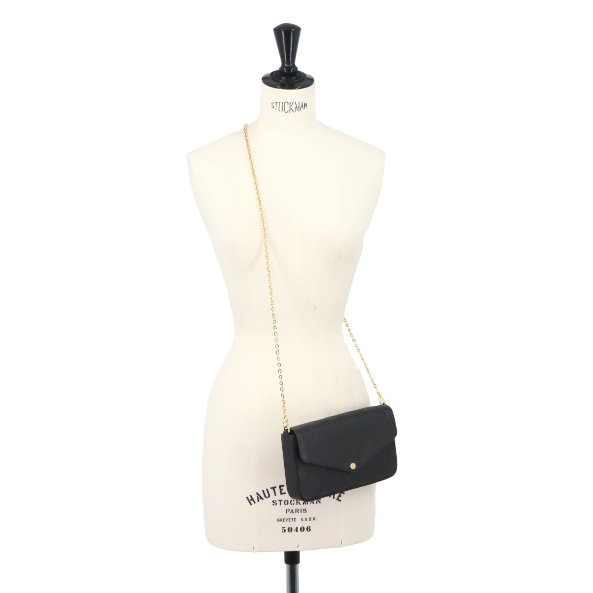 Louis Vuitton Monogram Empreinte Noir Monogram Empreinte Chain/Shoulder Wallet (Pre-Owned)