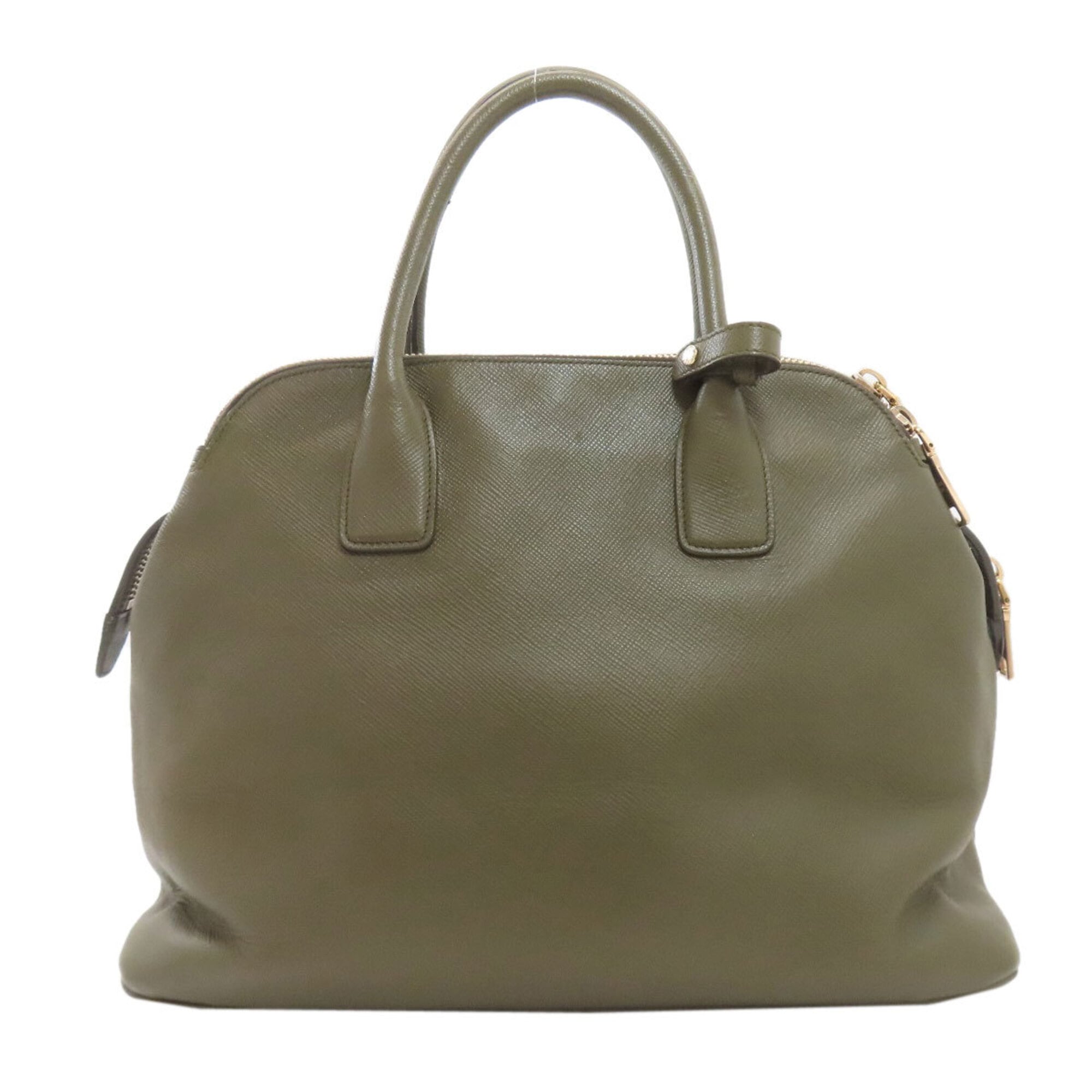 Prada Saffiano Green Saffiano Handbag (Pre-Owned)