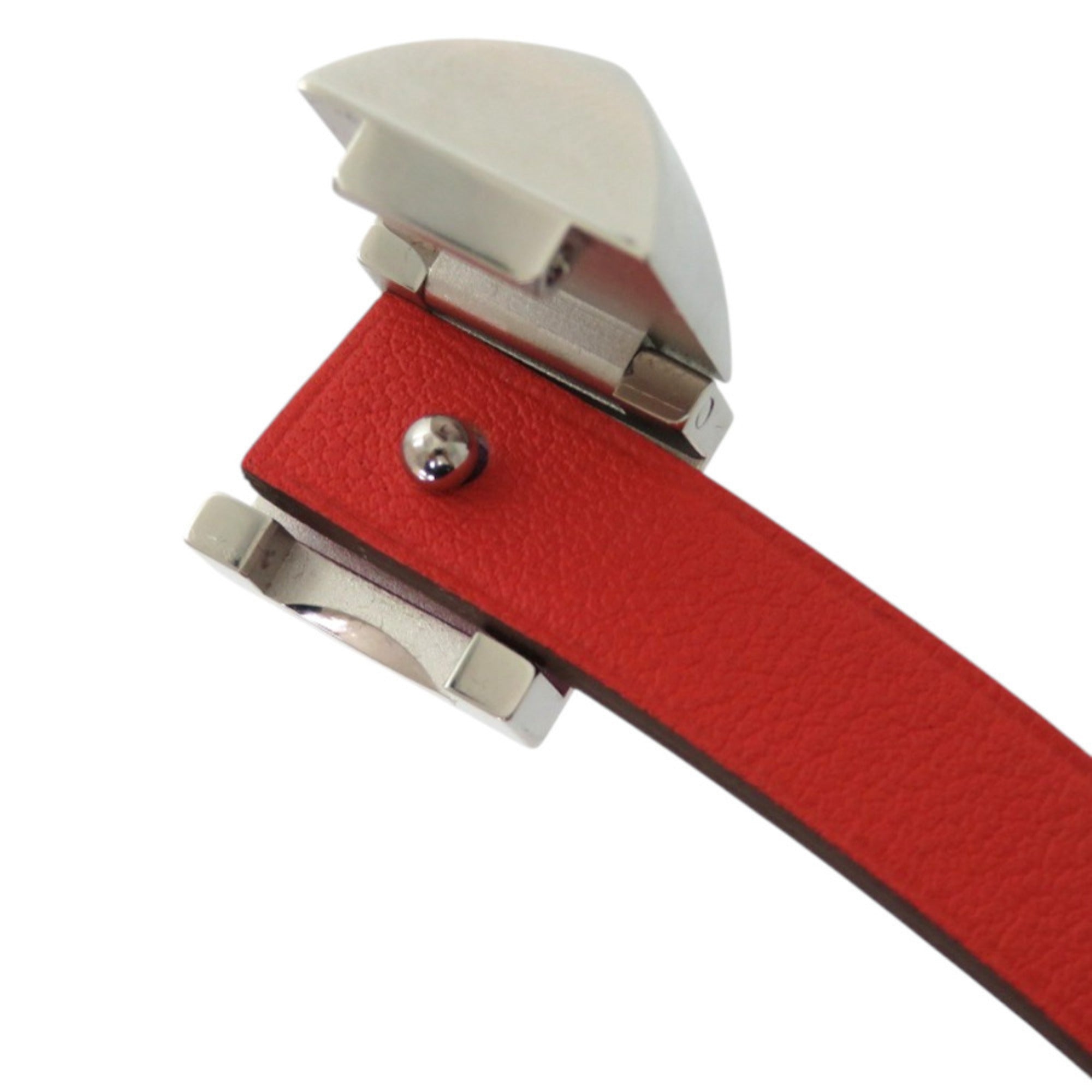 Hermes Medor Bicolor Orange Purple Leather Metal Charm Bracelet (Pre-Owned)