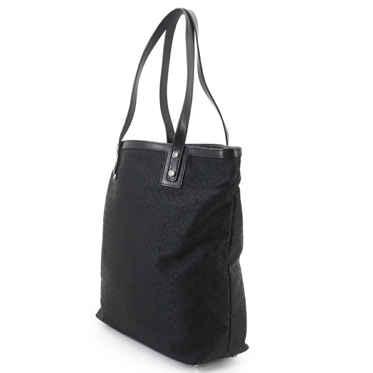 Celine Black Canvas Leather Handbag Tote Bag (Pre-Owned)
