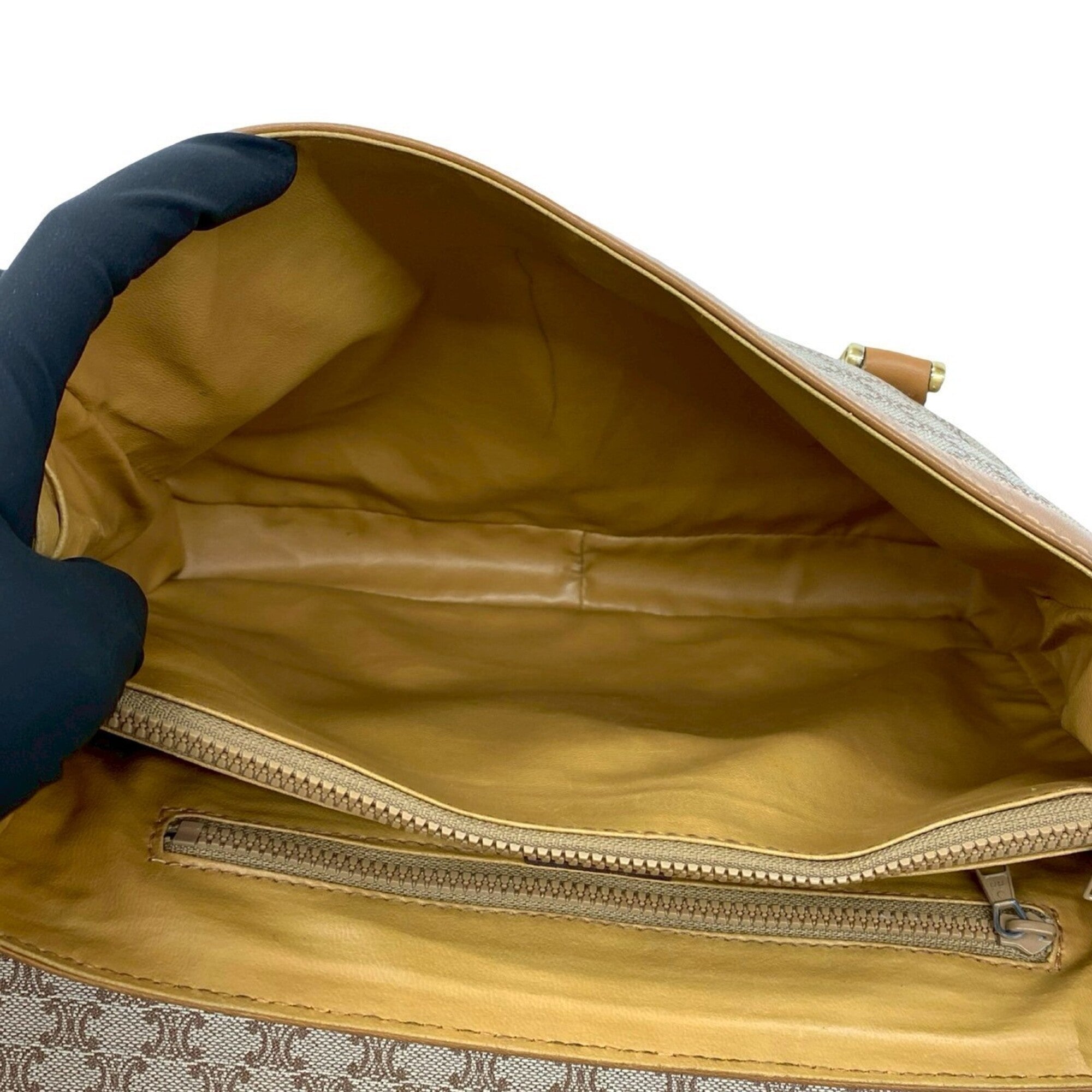 Celine Beige Brown Leather Pvc Handbag Tote Bag (Pre-Owned)