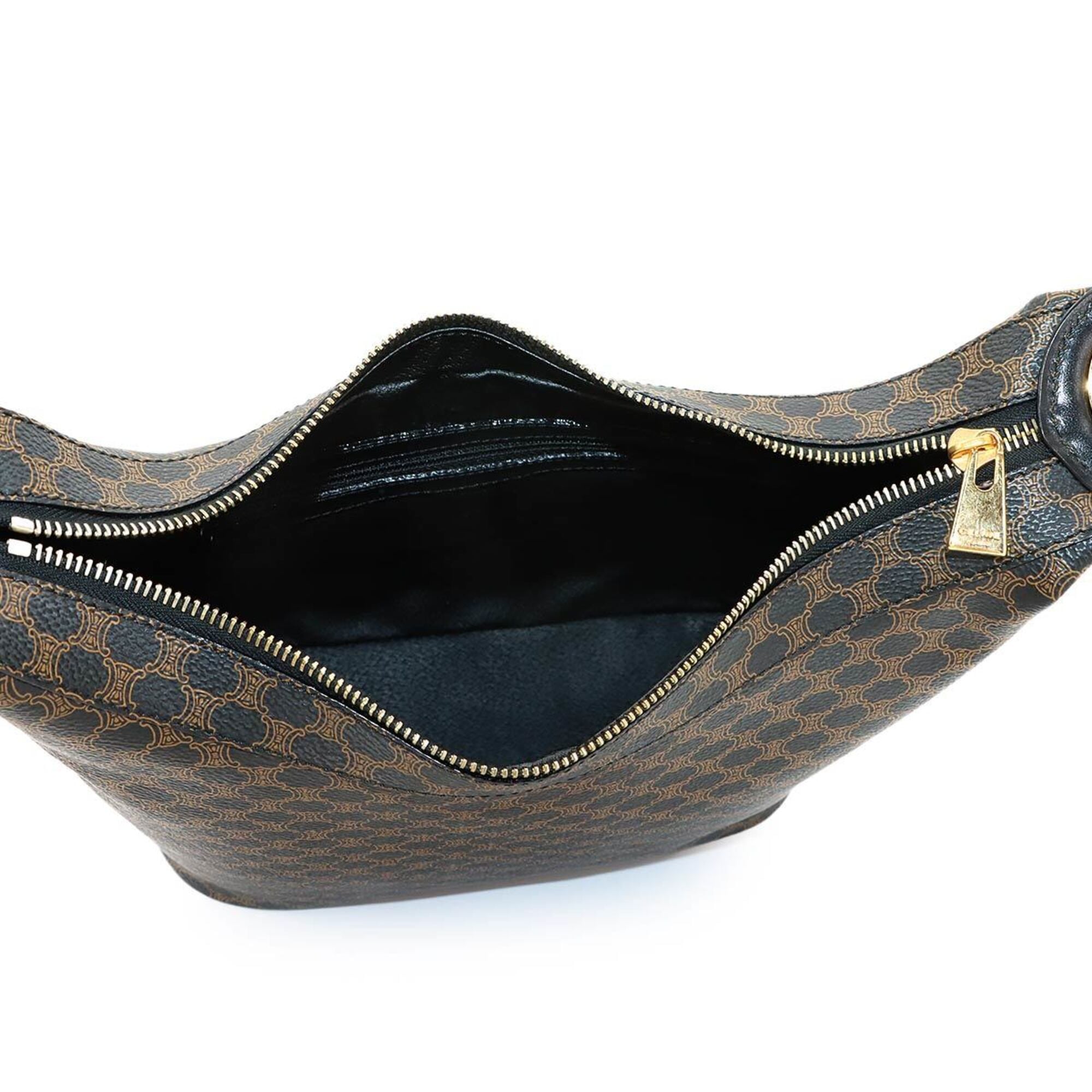 Celine Black Brown Pvc Leather Handbag Shoulder Bag (Pre-Owned)