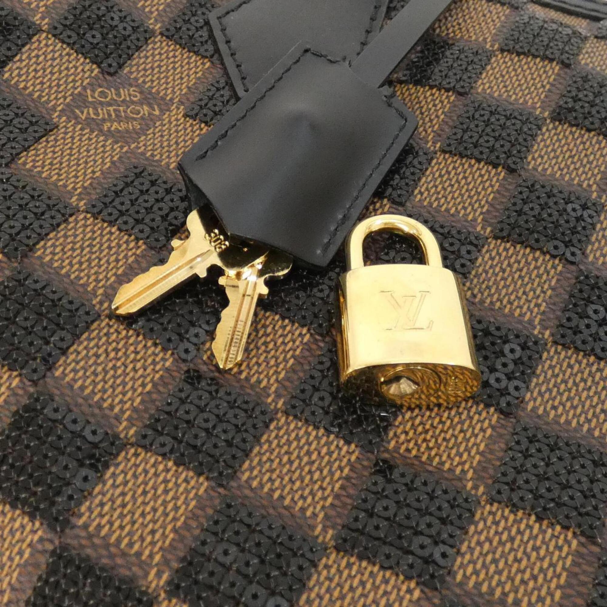 Louis Vuitton Black Ebene Coated Canvas Spangles Boston Bag (Pre-Owned)