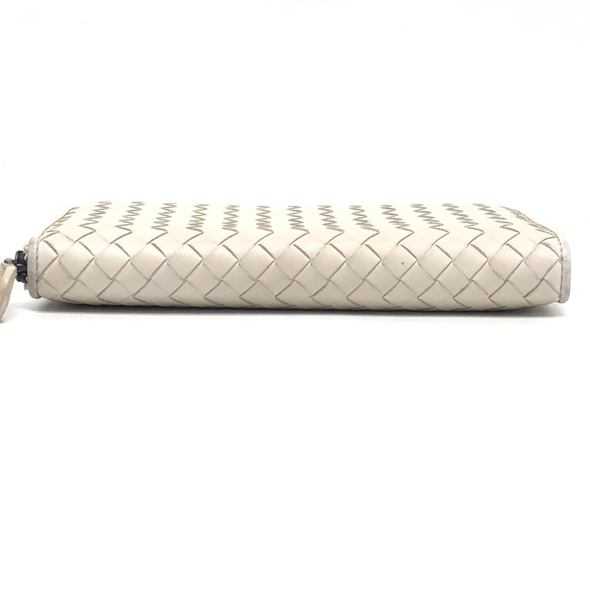 Bottega Veneta White Intrecciato Long Wallet (Bi-Fold) (Pre-Owned)