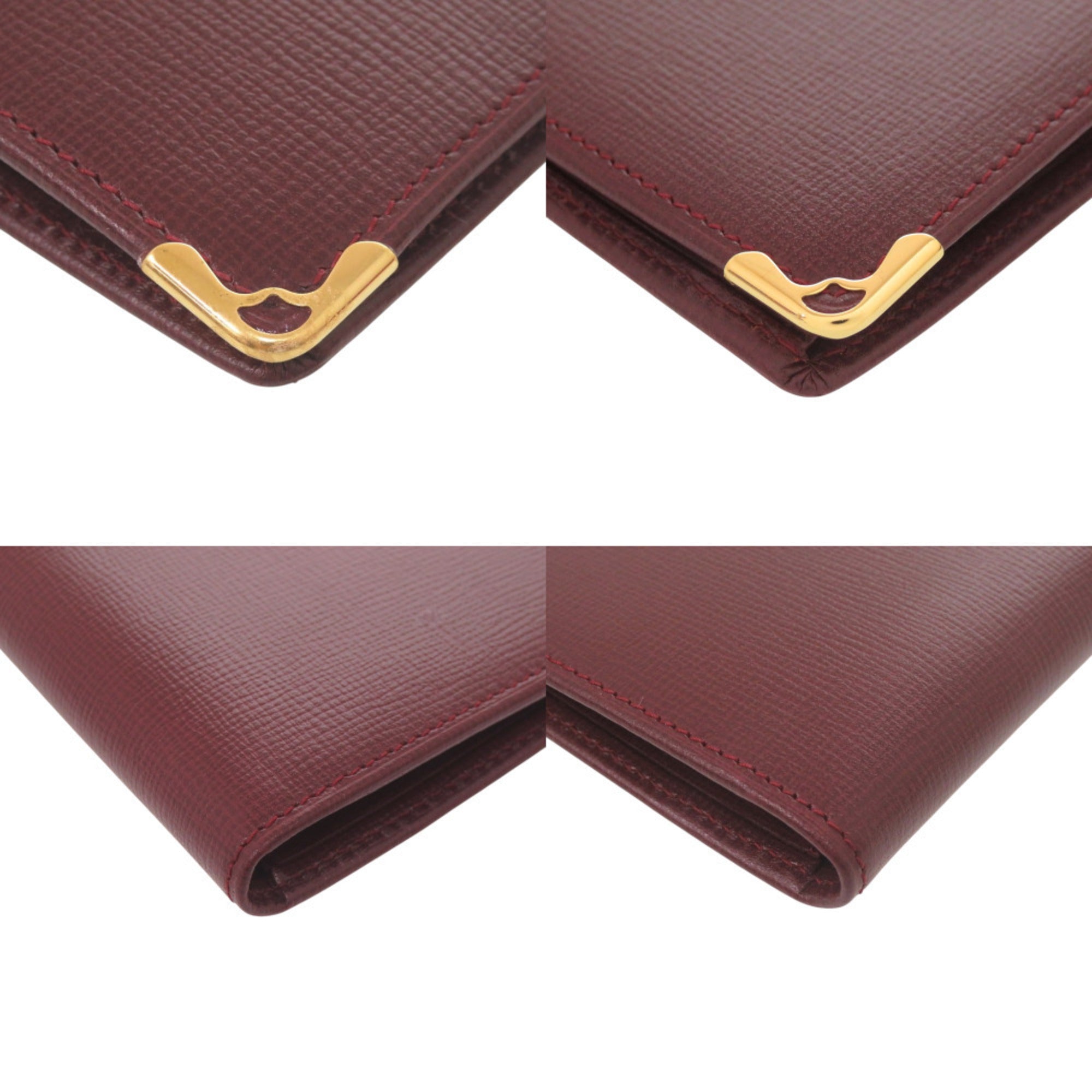 Cartier Bordeaux Leather Long Wallet (Bi-Fold) (Pre-Owned)