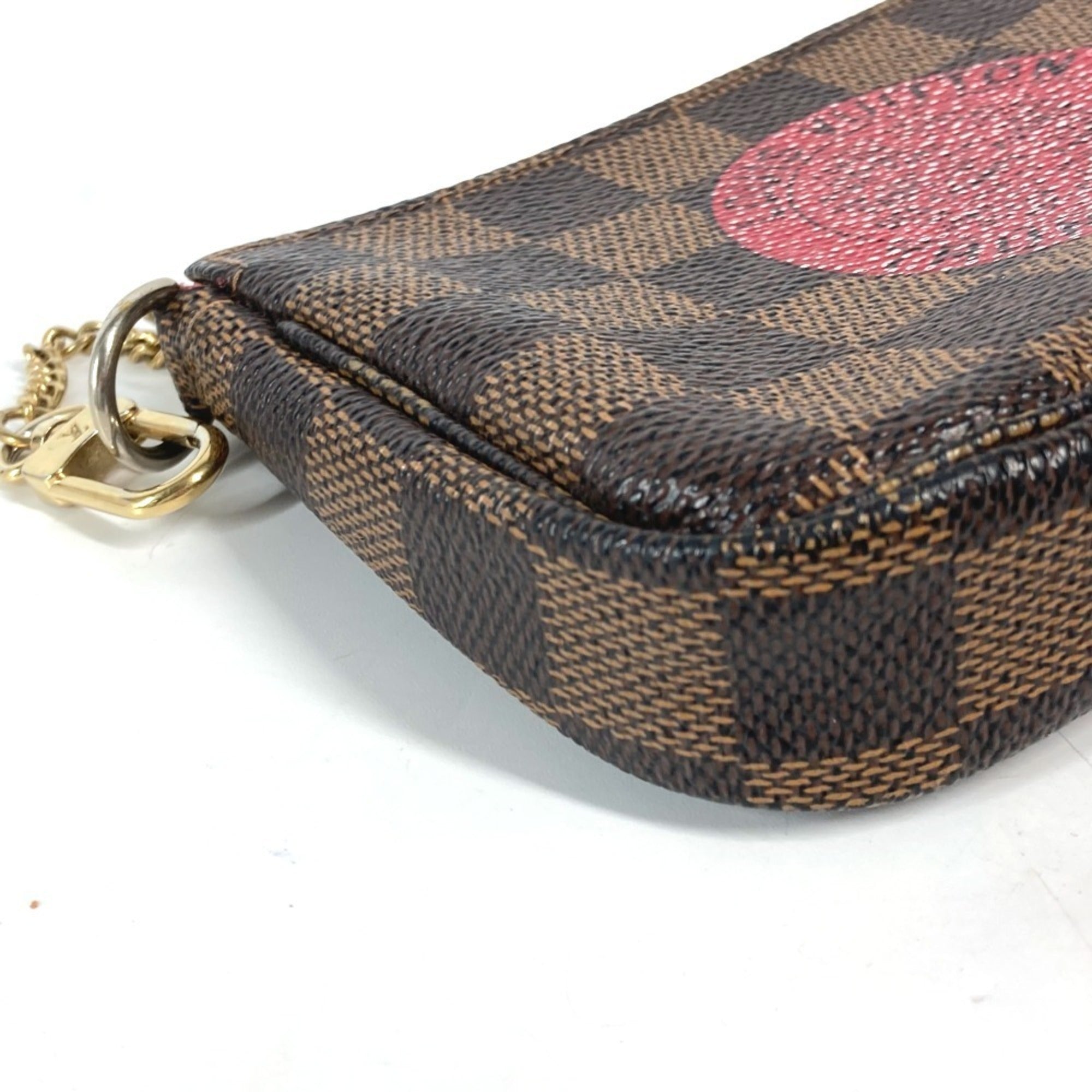 Louis Vuitton Brown Damier Canvas Ebene Galle Red Color Damier Canvas Handbag Pochette (Pre-Owned)