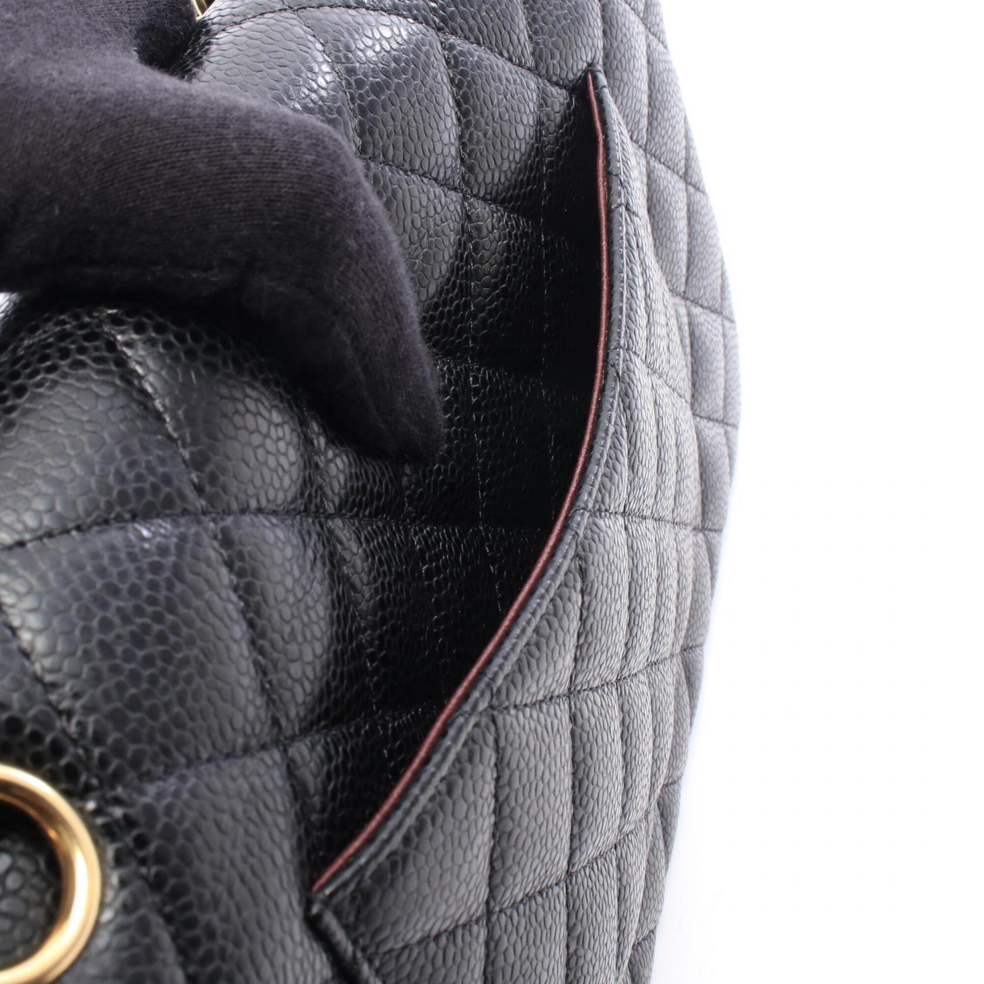 Chanel Black Grained Calfskin Handbag Shoulder Bag (Pre-Owned)
