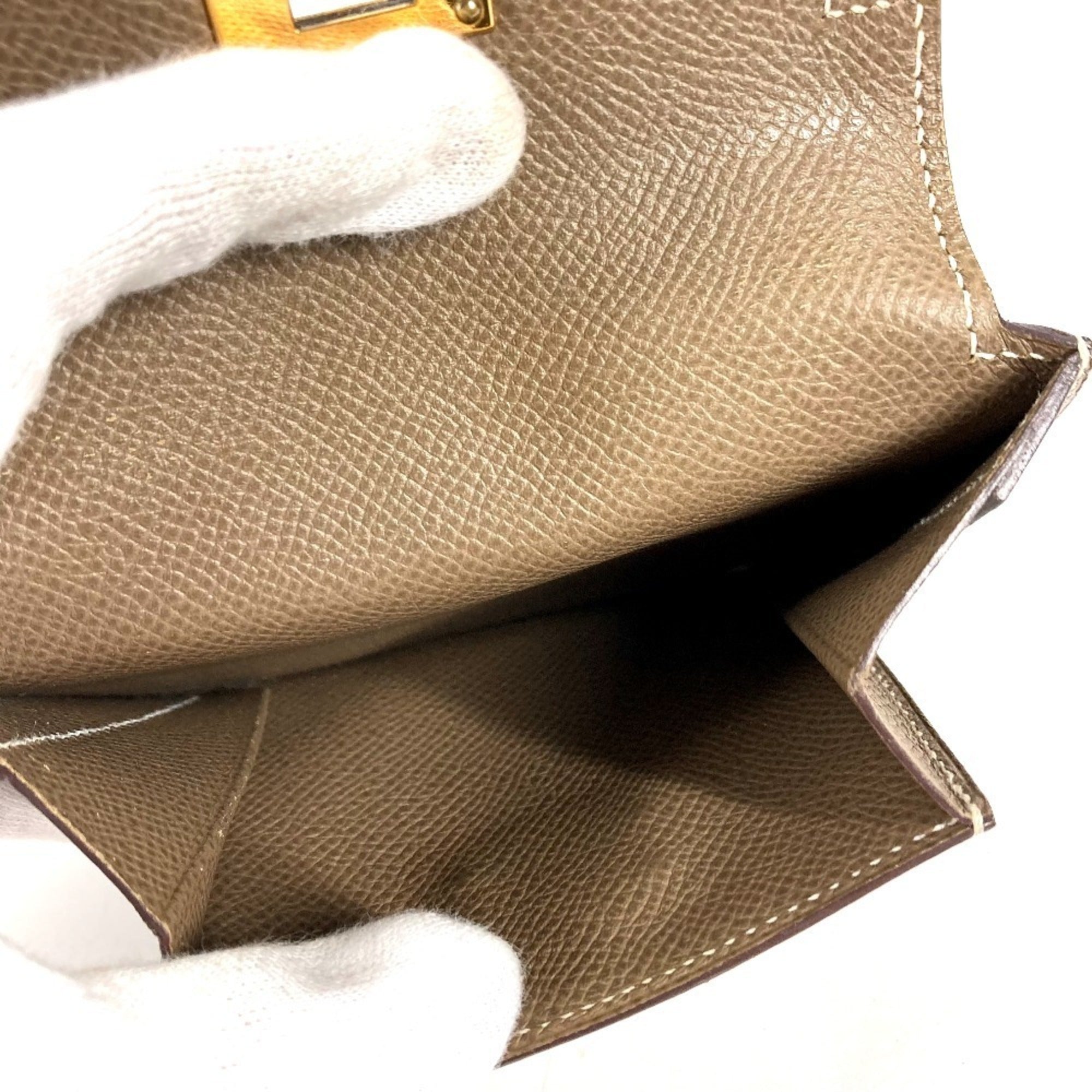Hermes Etoupe Gray Gray Epsom Leather Coin Purse/Coin Case (Pre-Owned)