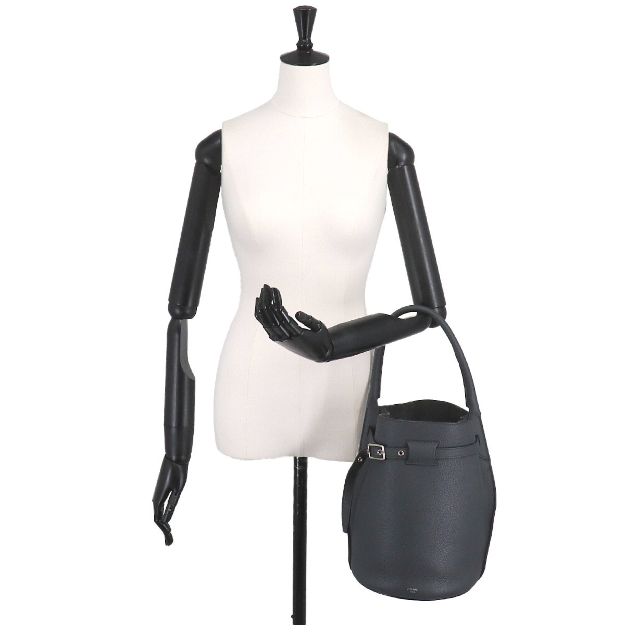 Celine Gray Leather Handbag Pouch (Pre-Owned)