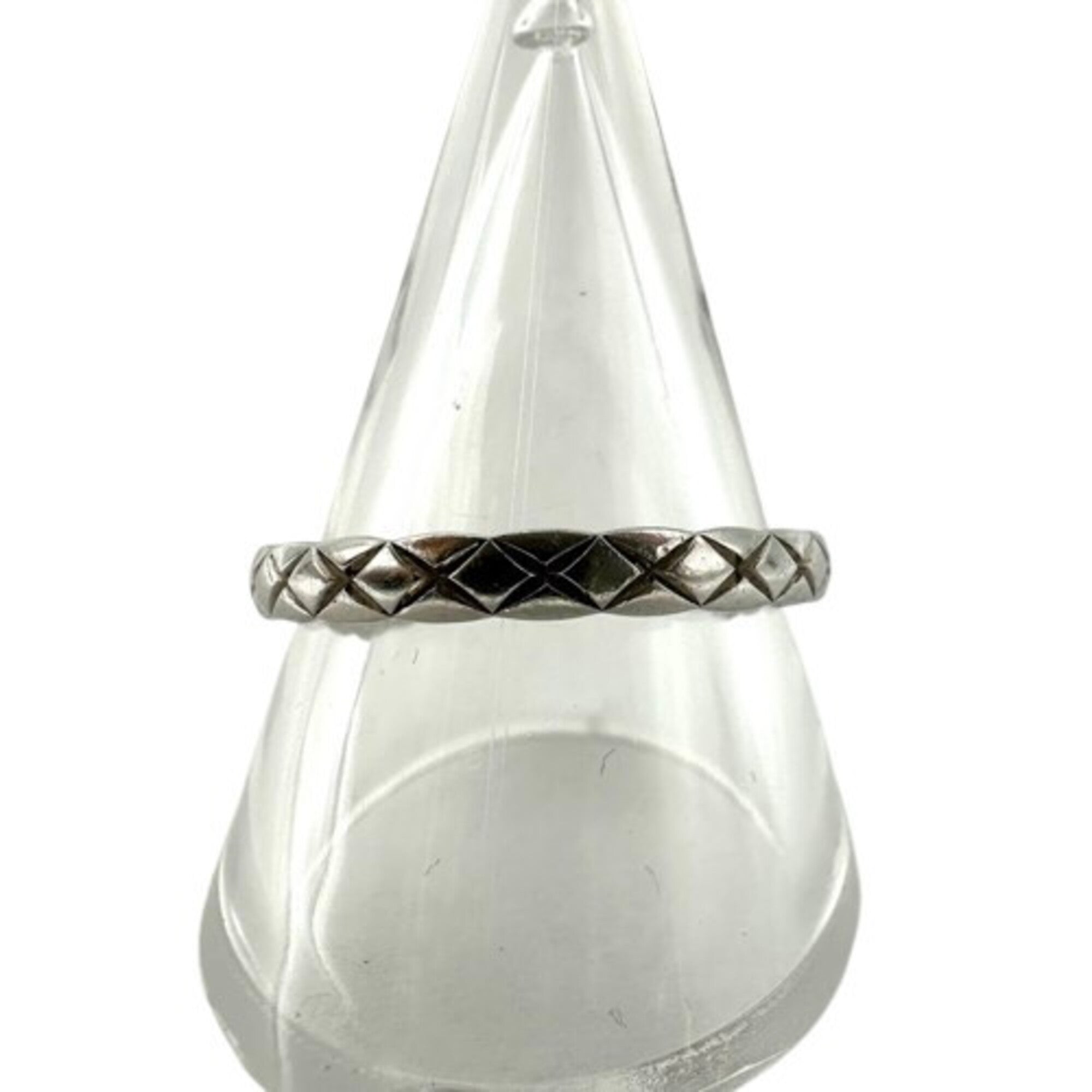 Chanel Platinum Platinum 950 Band Ring (Pre-Owned)