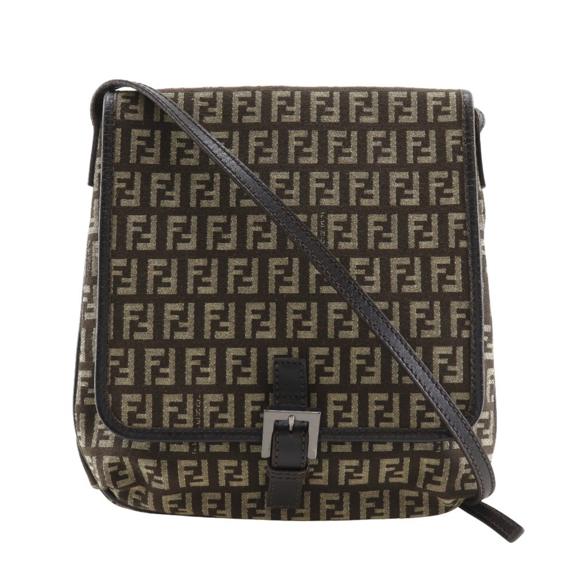 Fendi Brown Zucchino Shoulder Bag (Pre-Owned)