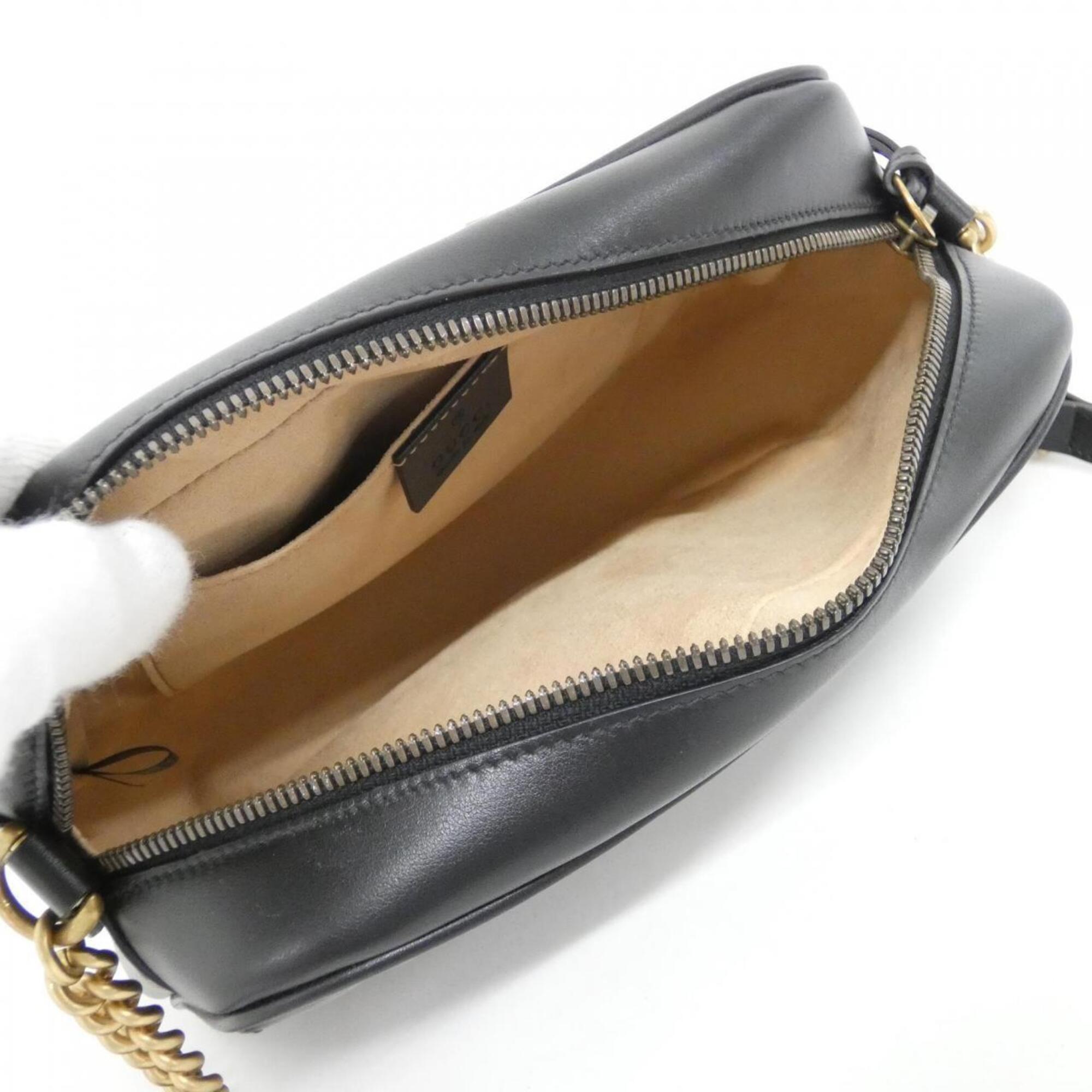 Gucci Gg Marmont Black Quilting Shoulder Bag (Pre-Owned)