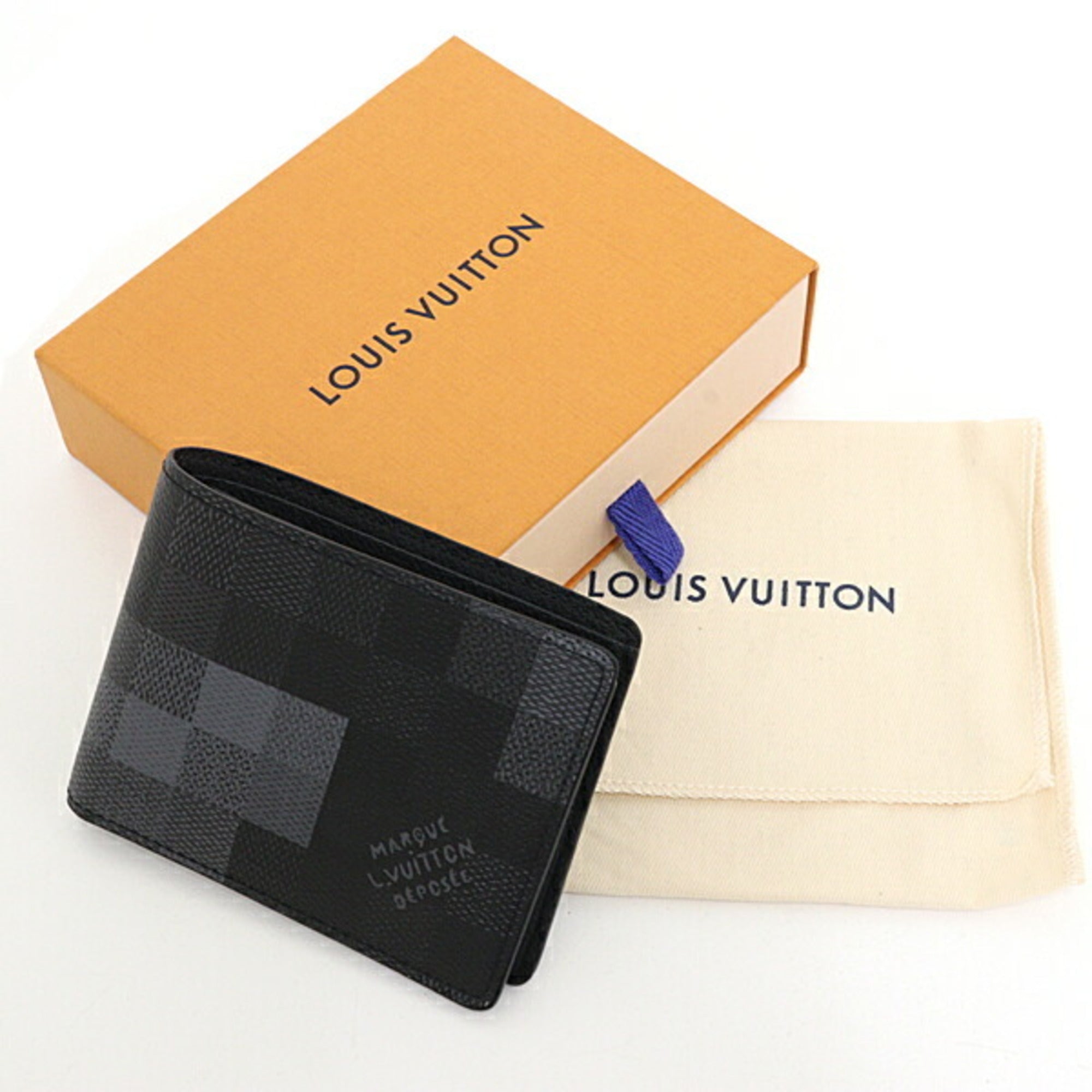 Louis Vuitton Black Canvas Leather Bill Wallet (Bi-Fold) (Pre-Owned)