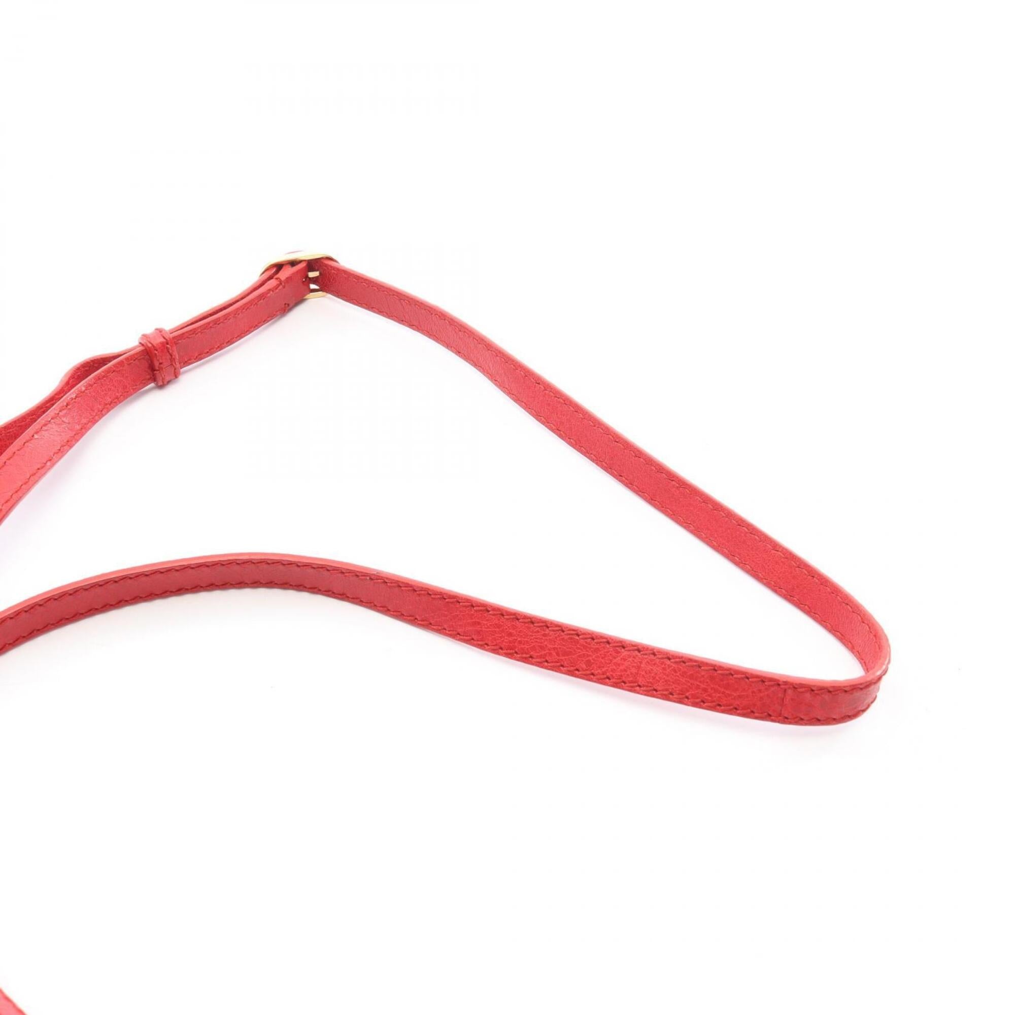 Balenciaga Red Color Canvas Leather Handbag Shoulder Bag (Pre-Owned)