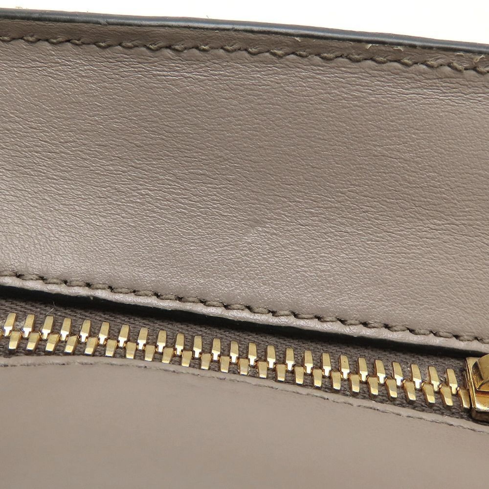 Prada Grayish Saffiano Triangle Leather Shoulder Bag (Pre-Owned)