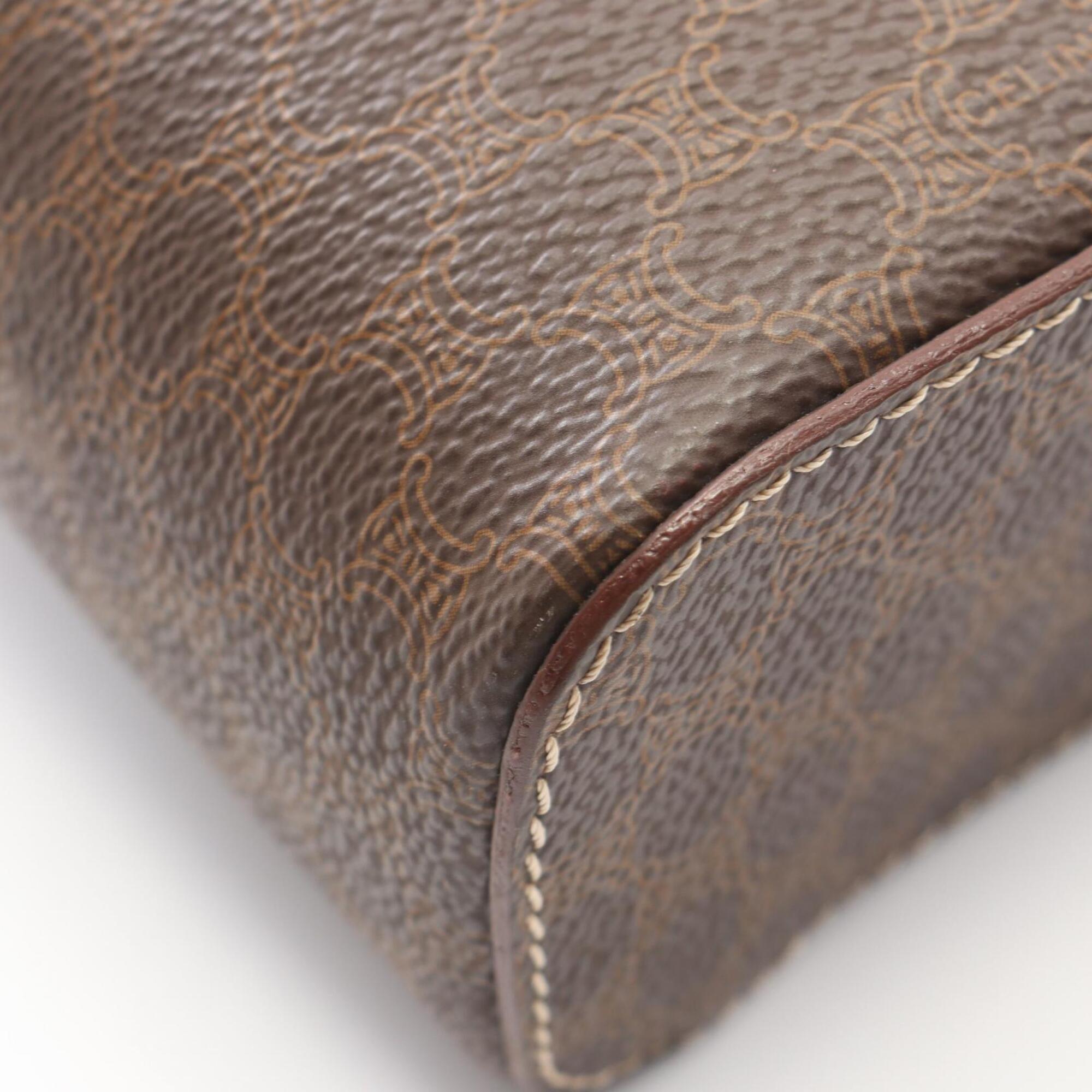 Celine Brown Coated Canvas Leather Handbag (Pre-Owned)